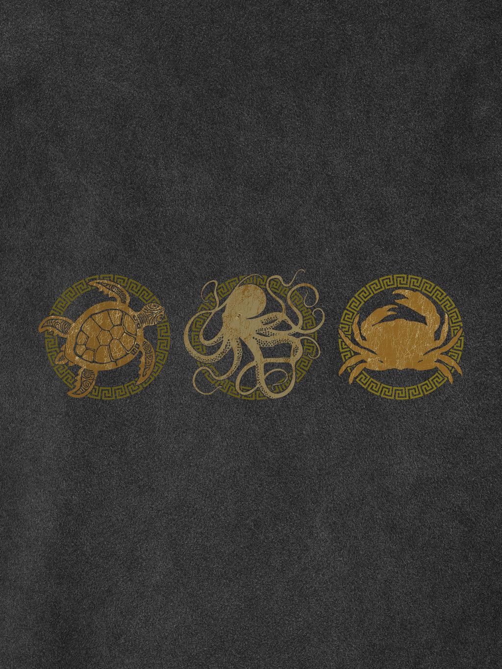 Abstract Sea Turtle Panel Print - Stonewashed T-Shirts