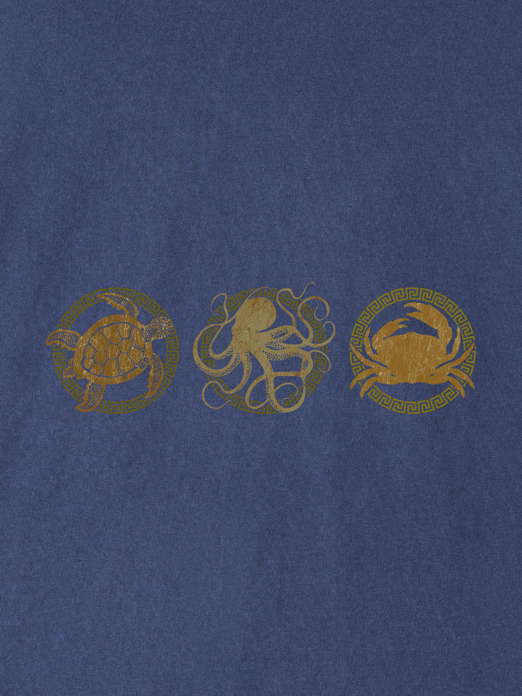 Abstract Sea Turtle Panel Print - Stonewashed T-Shirts