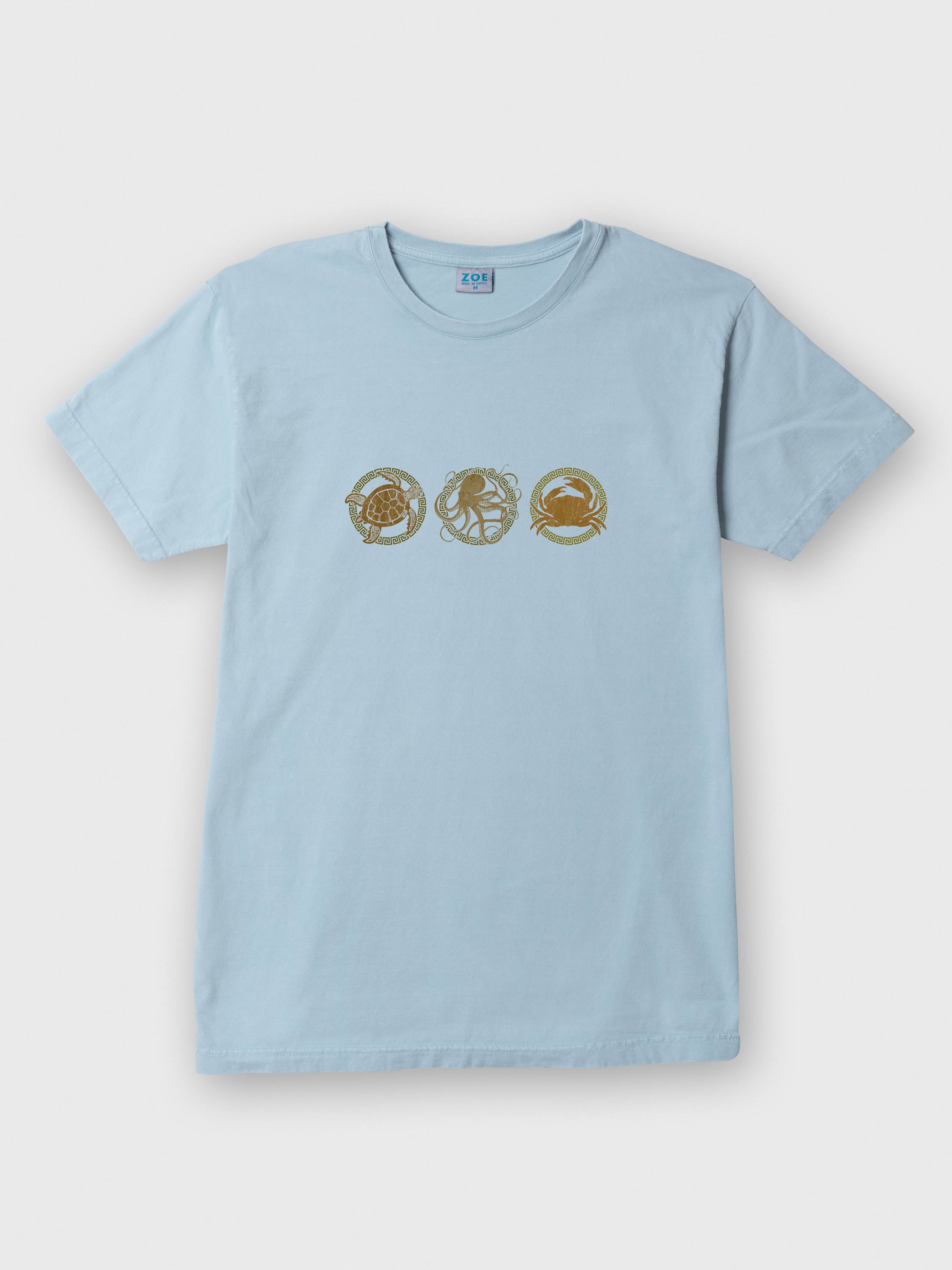 Abstract Sea Turtle Panel Print - Stonewashed T-Shirts