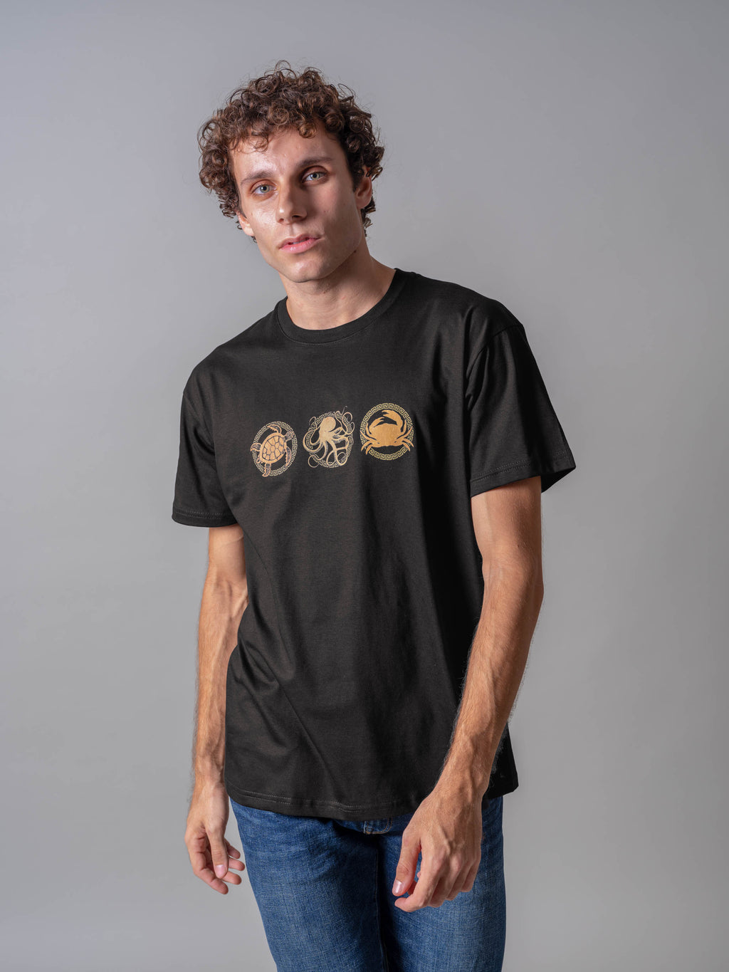 Abstract Sea Turtle Panel Print - T-Shirts