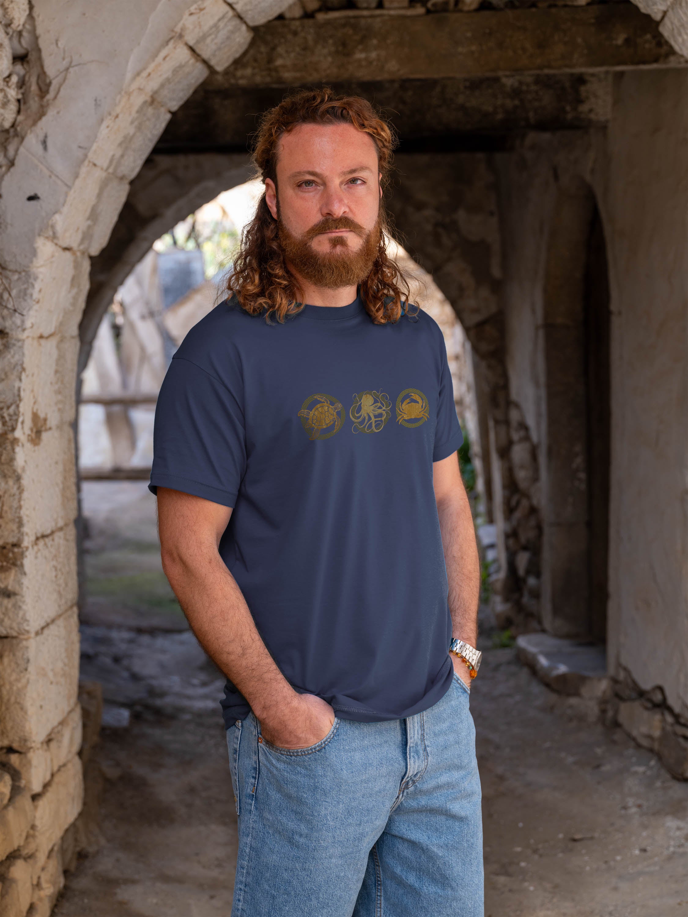 Abstract Sea Turtle Panel Print - T-Shirts