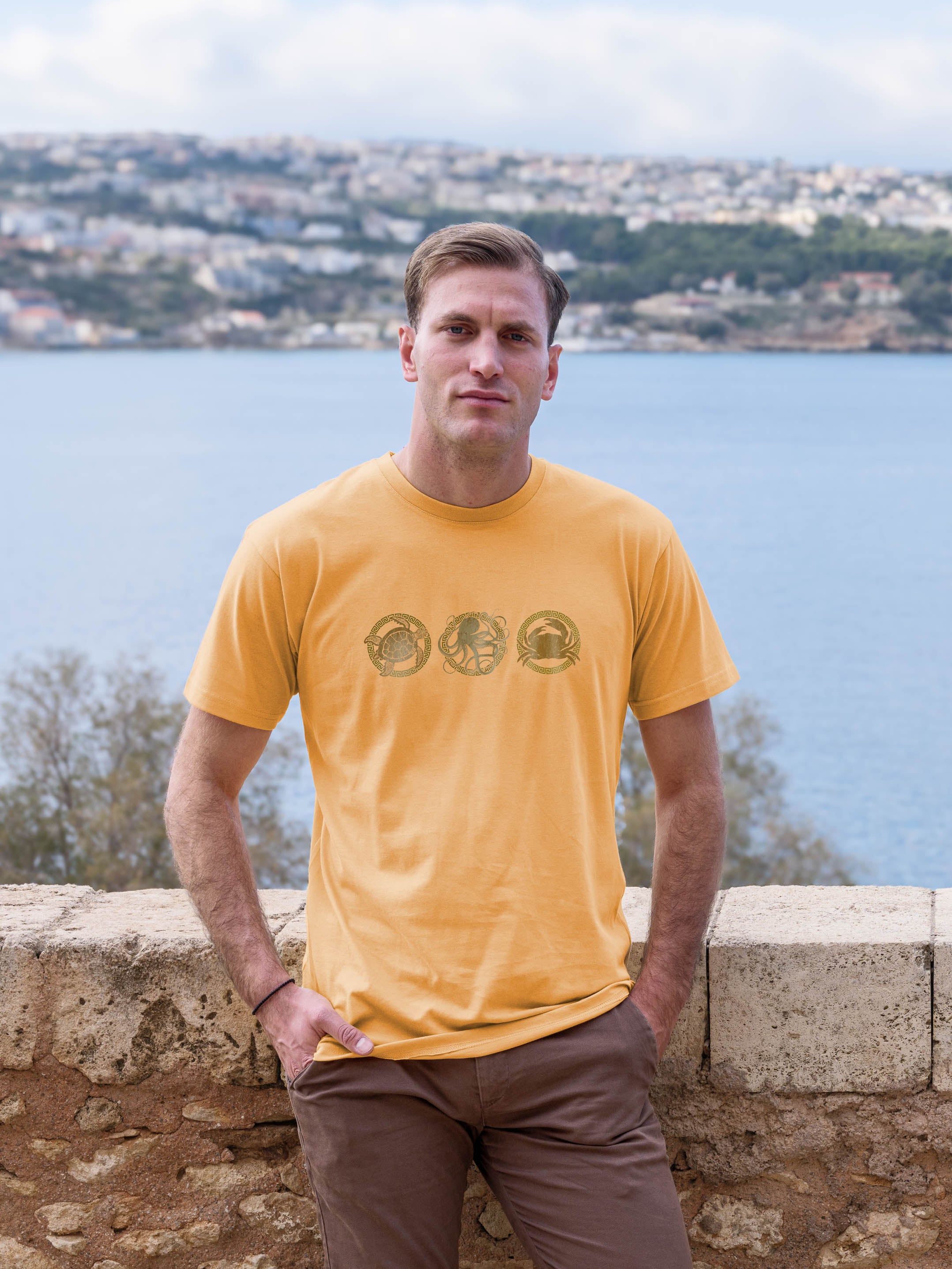 Abstract Sea Turtle Panel Print - T-Shirts