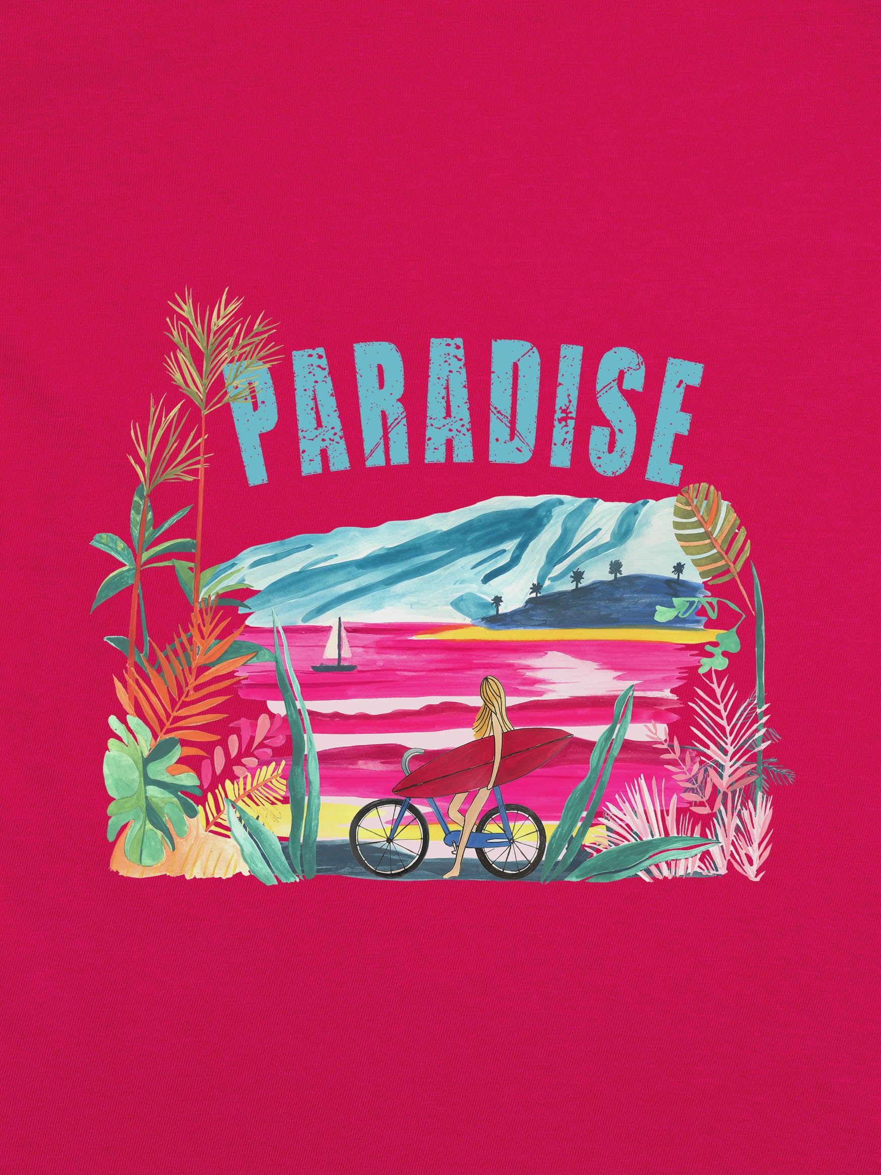 PARADISE Beach Bicycle & Palms - T-Shirts