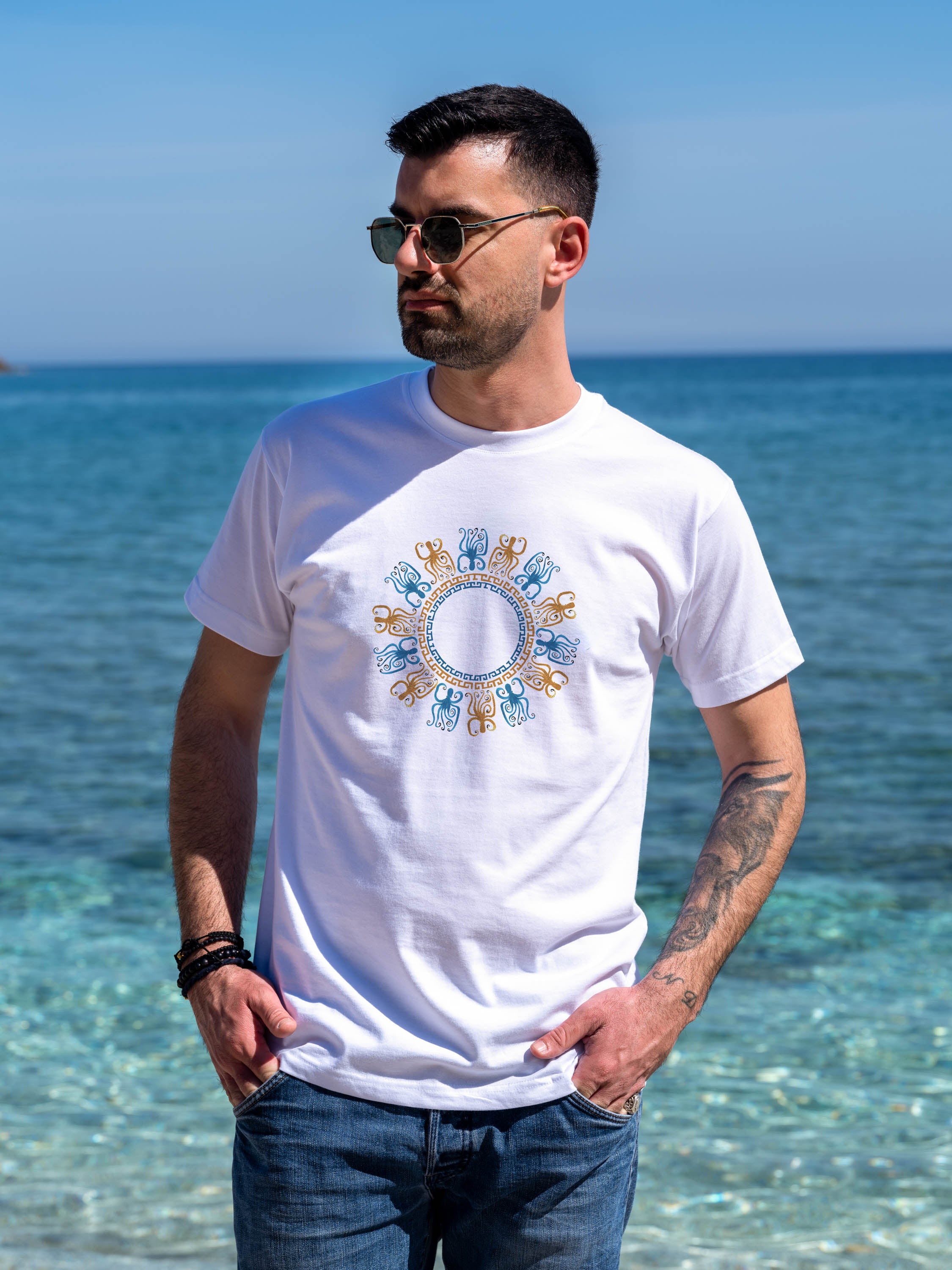 Octopus Mandala Coastal - T-Shirts