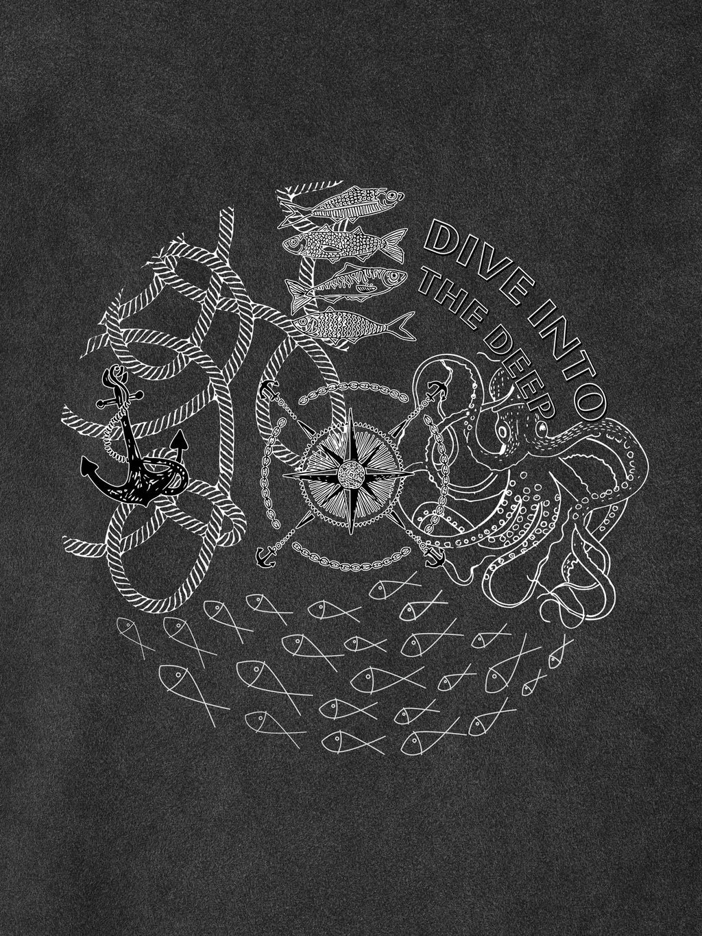 Vintage Nautical Map & Compass - Stonewashed T-Shirts