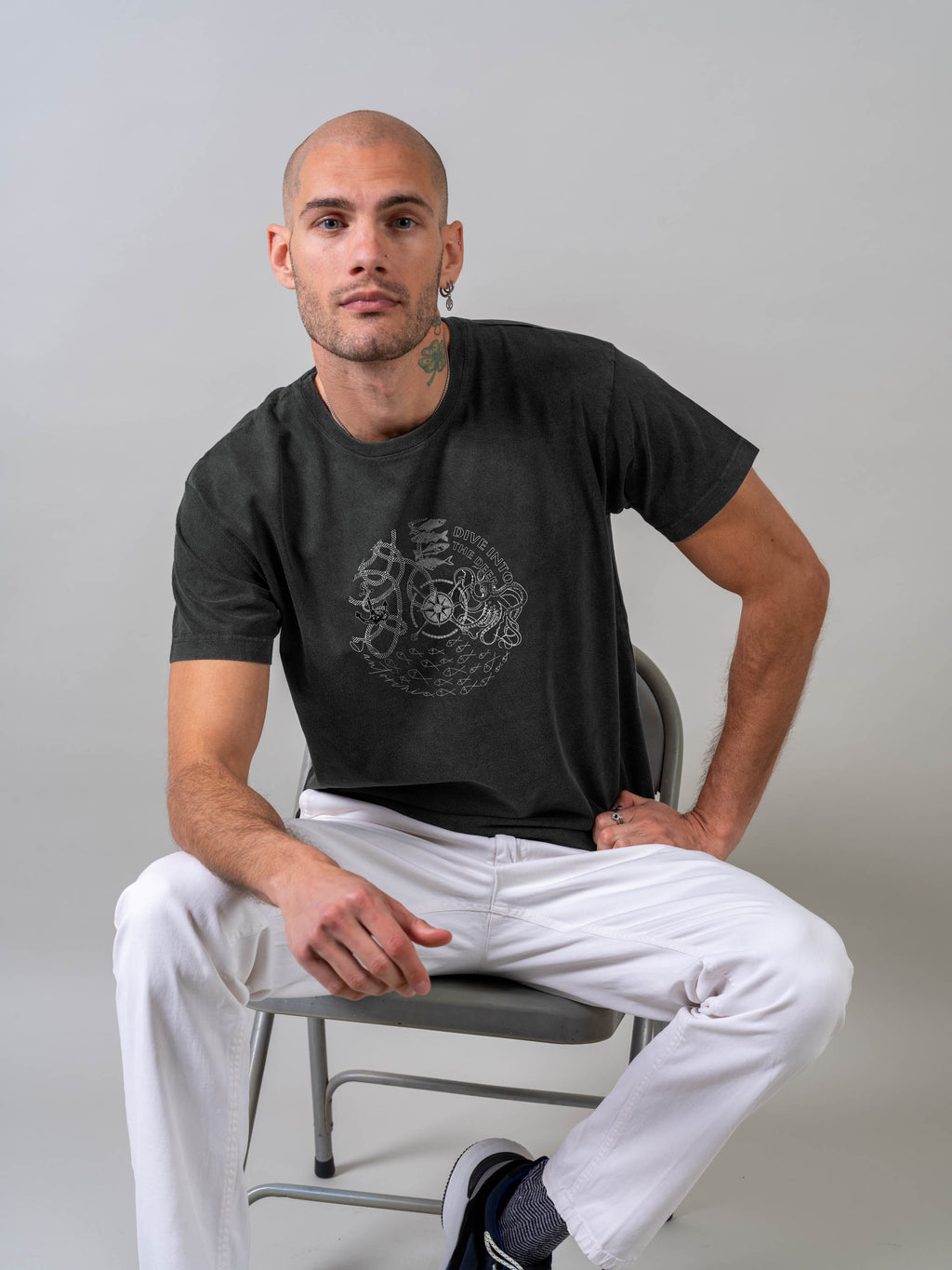 Vintage Nautical Map & Compass - Stonewashed T-Shirts