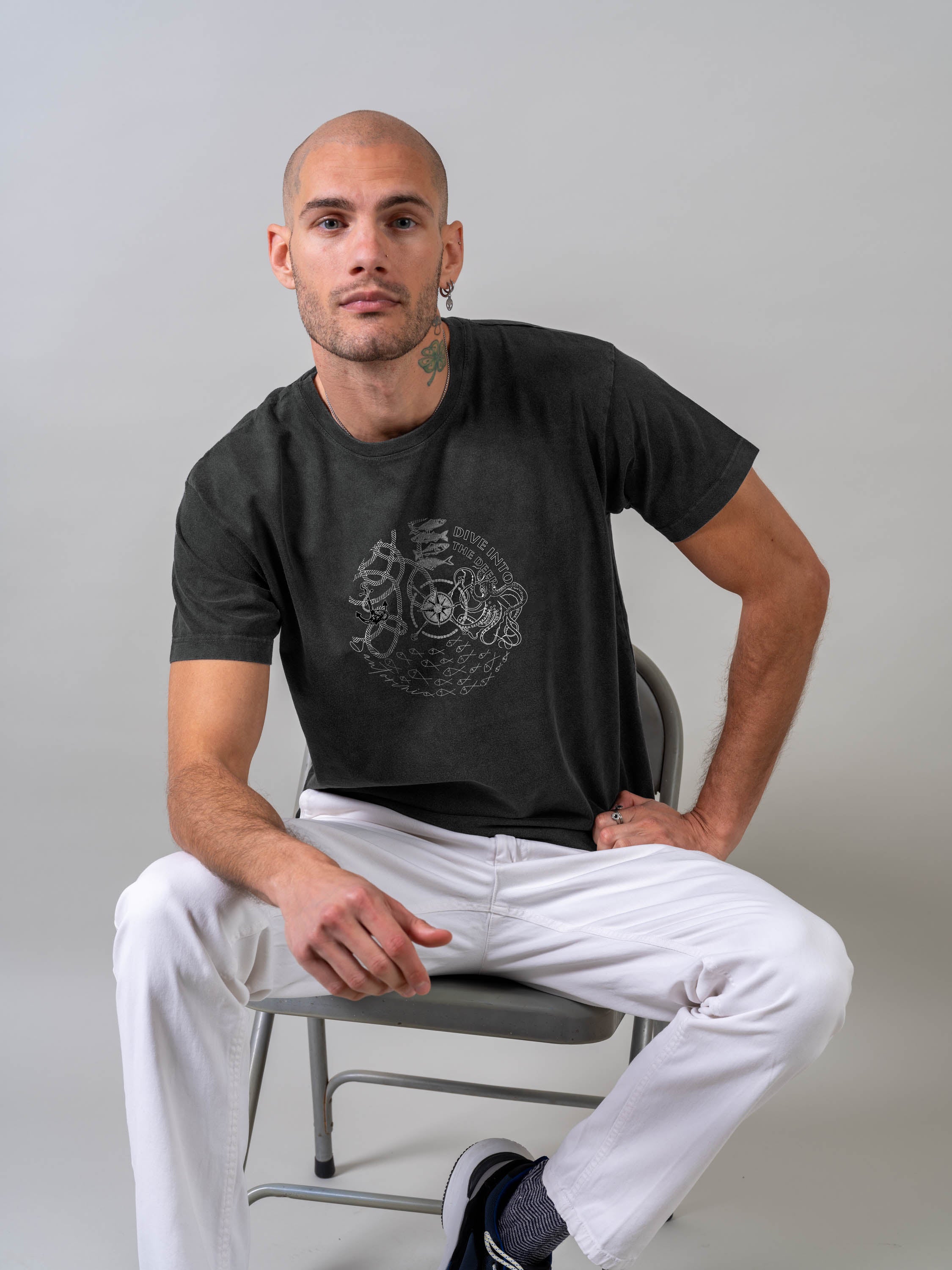 Vintage Nautical Map & Compass - Stonewashed T-Shirts