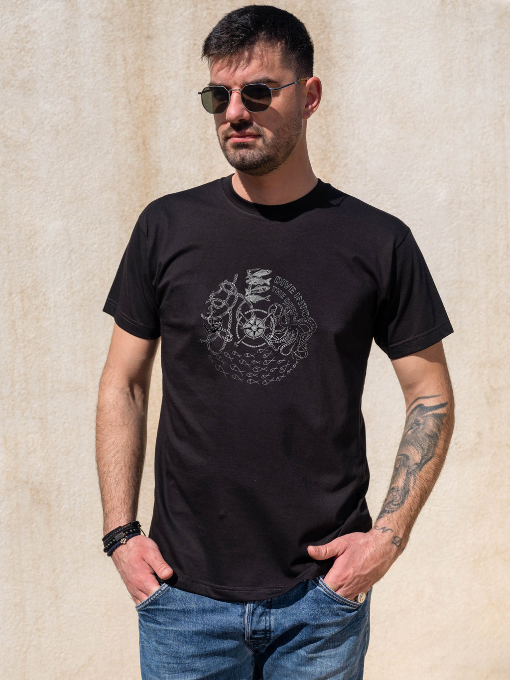Vintage Nautical Map & Compass - T-Shirts