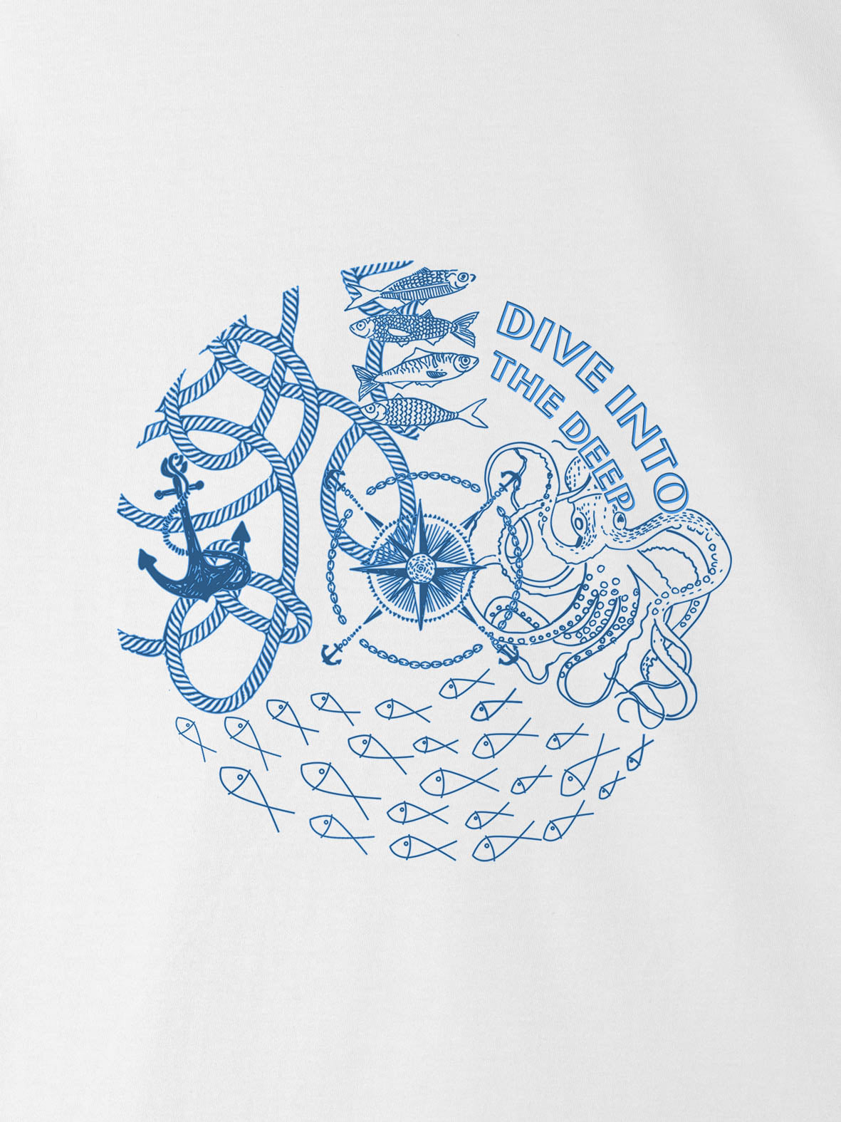 “Dive Into” Πυξίδα & Άγκυρα (Ναυτικό) - Μπλούζες