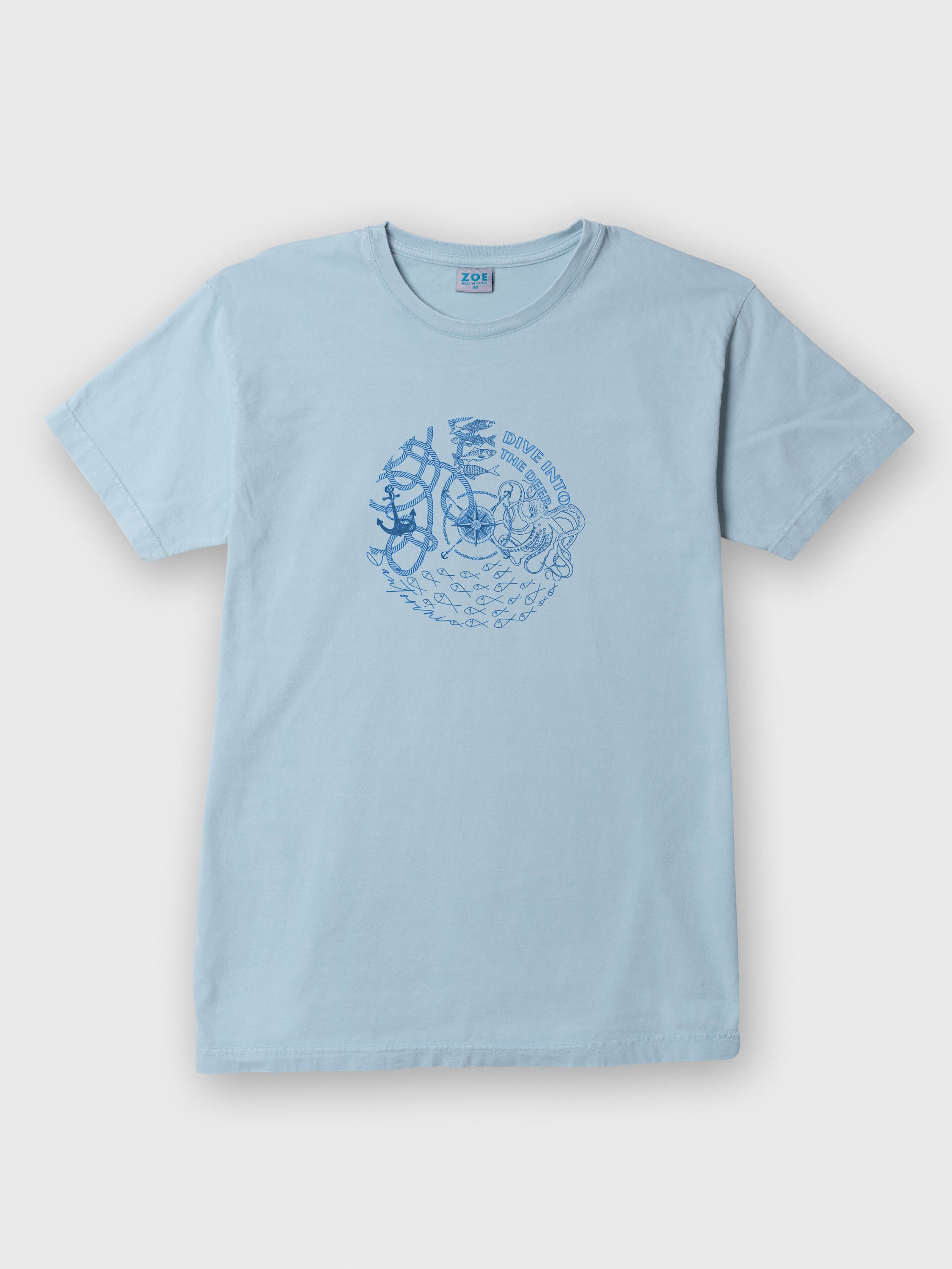 Vintage Ναυτικός Χάρτης & Πυξίδα - Μπλούζες Πετροπλυμένες