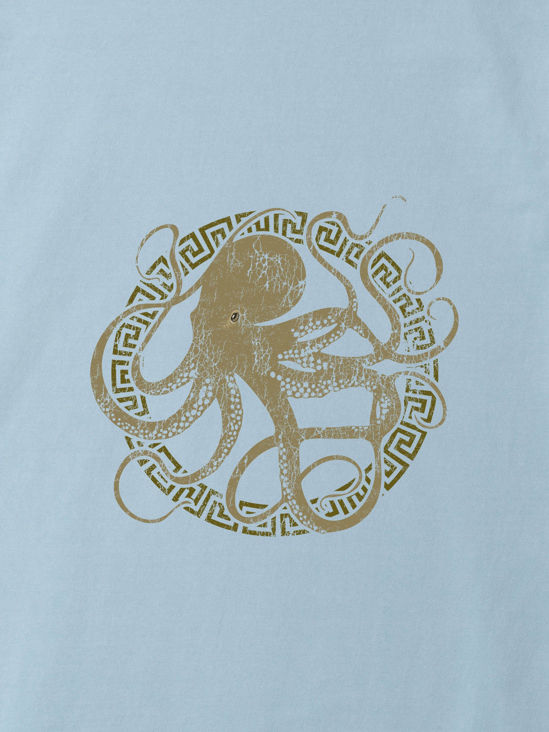 Minimal Σχέδιο Περιγράμματος Χταποδιού - Μπλούζες Πετροπλυμένες