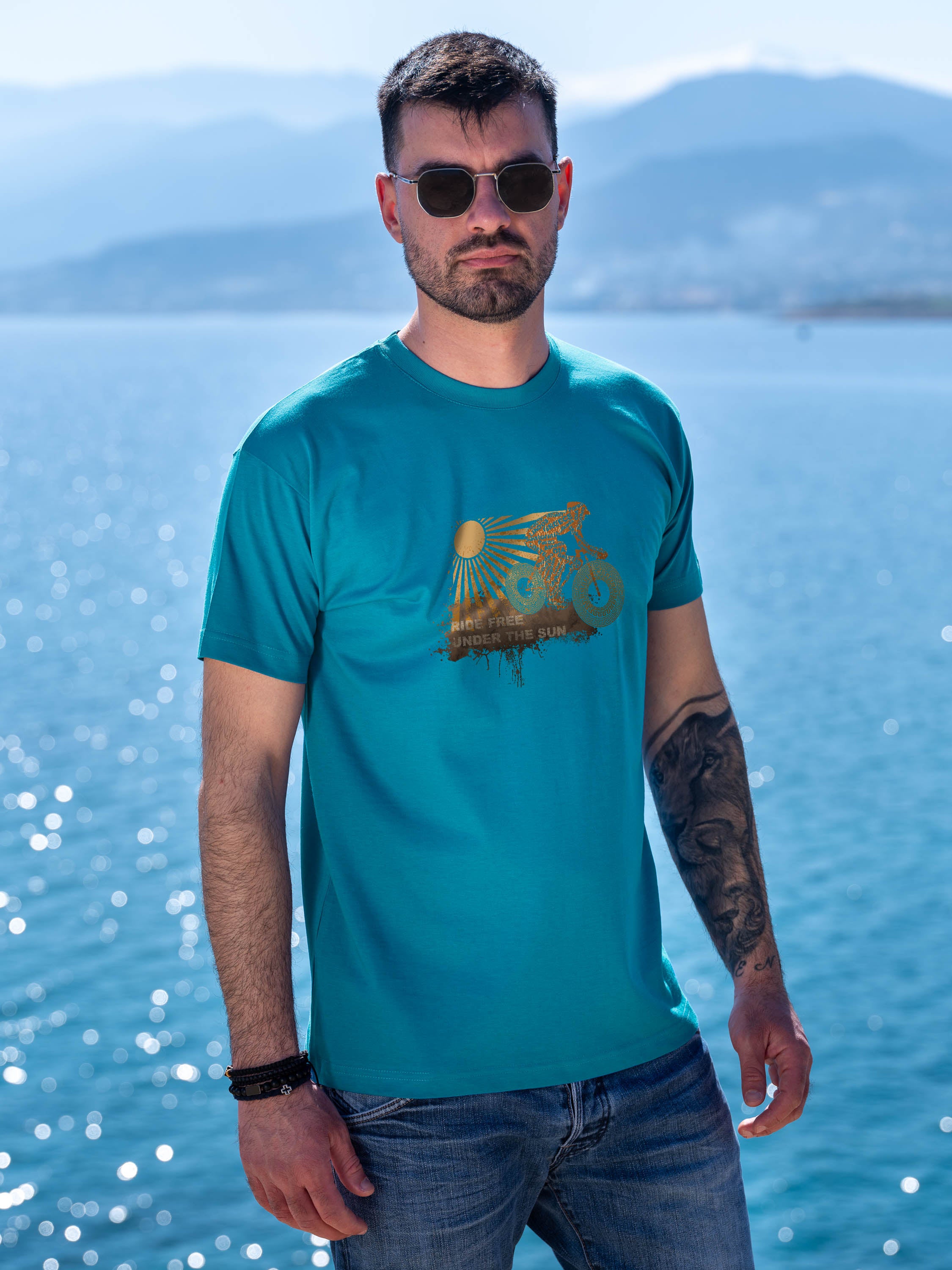 Ride Free Under the Sun Bicycle - T-Shirts