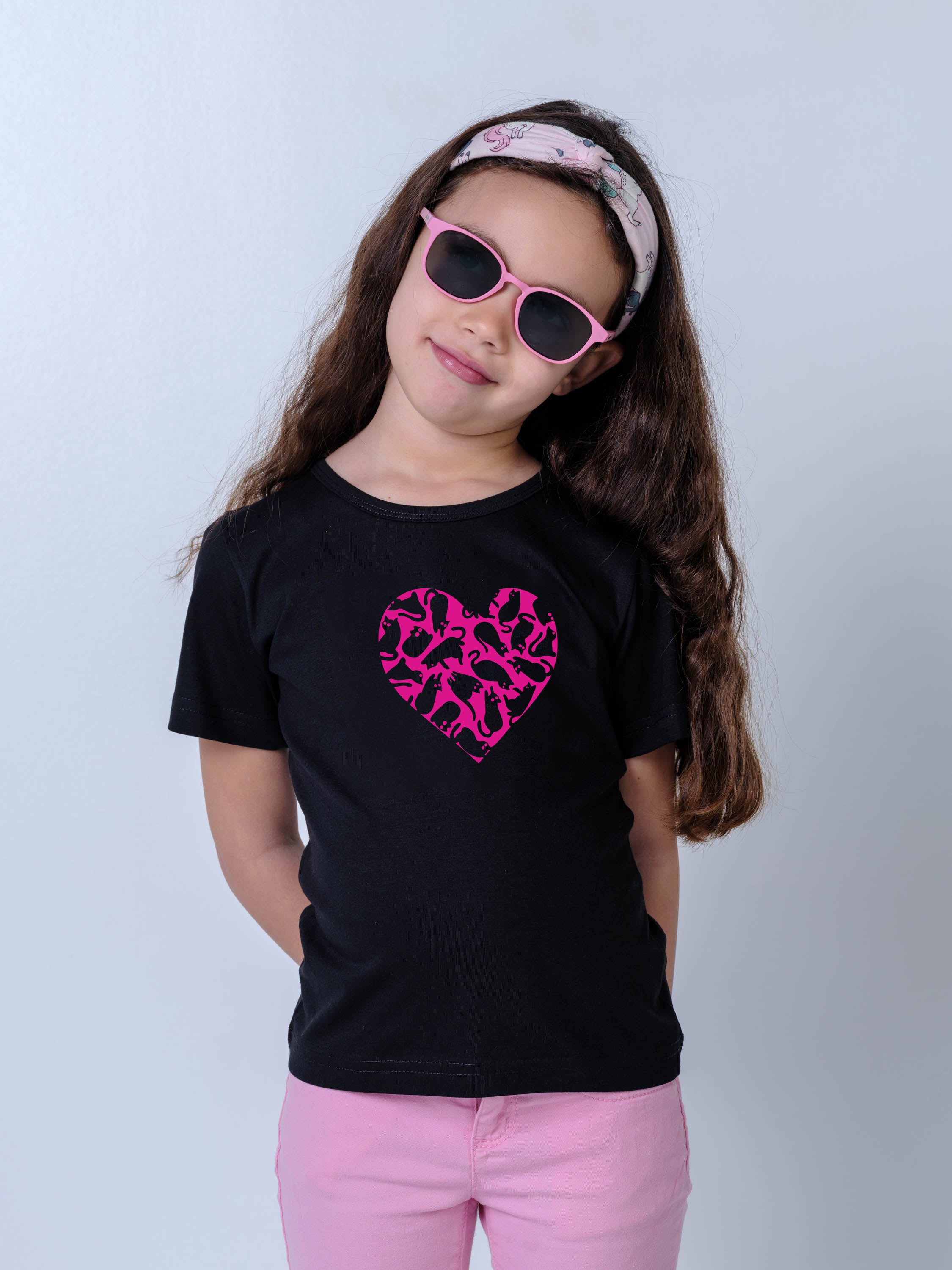 Pink Fish Heart Pattern - T-Shirts