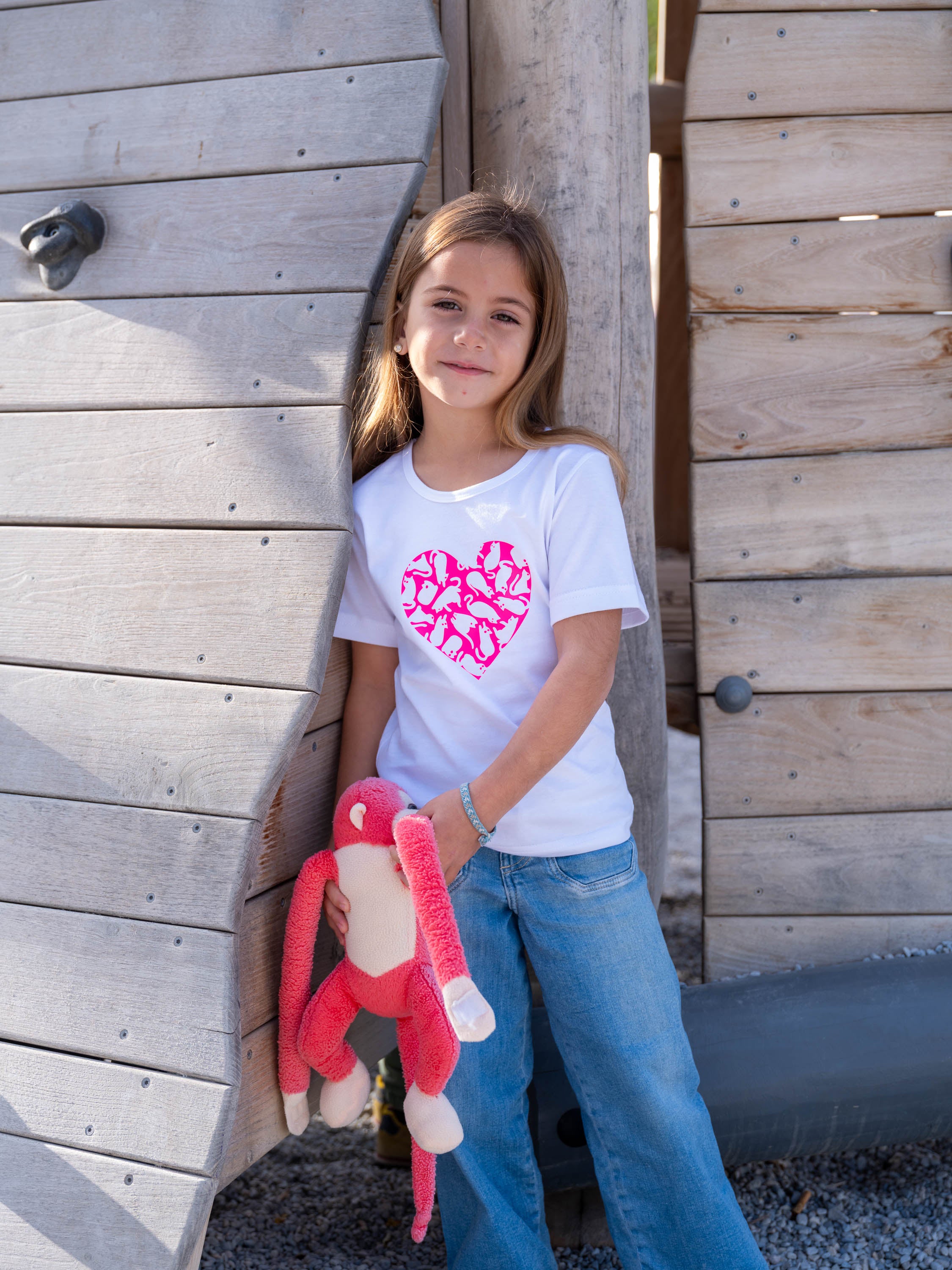 Pink Fish Heart Pattern - T-Shirts