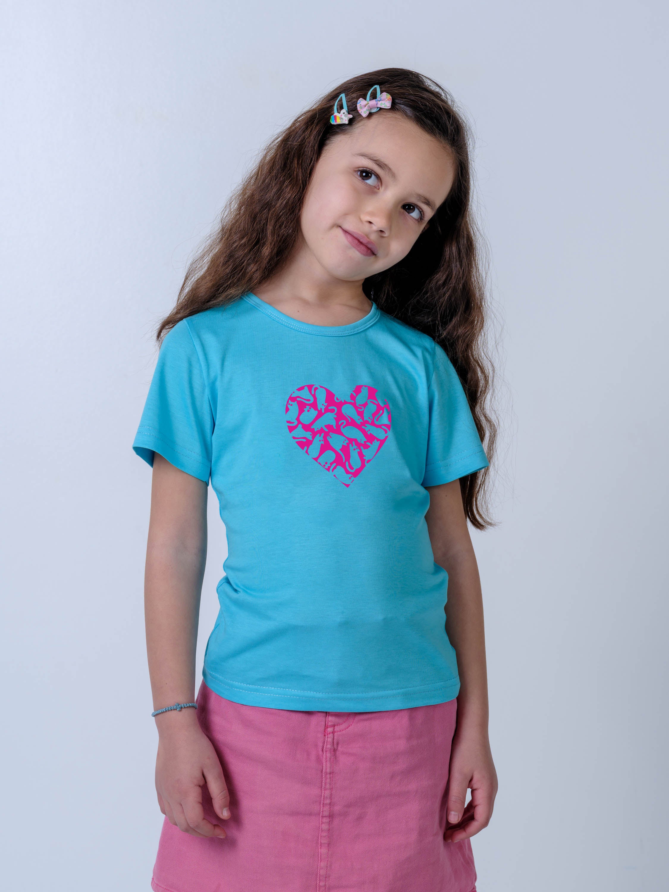 Pink Fish Heart Pattern - T-Shirts