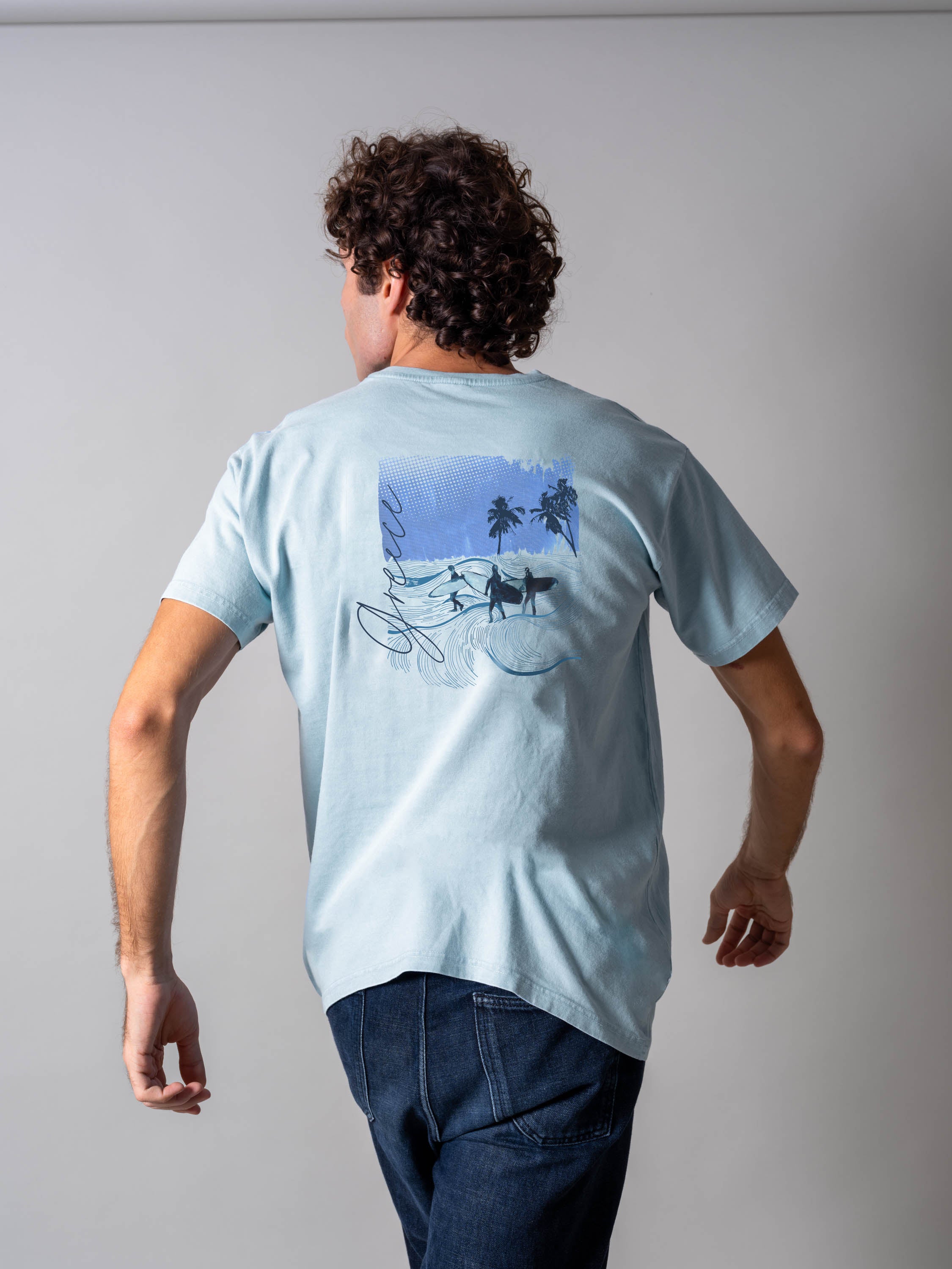 Μπλε Τροπική Surf Σκηνή - Μπλούζες Πετροπλυμένες