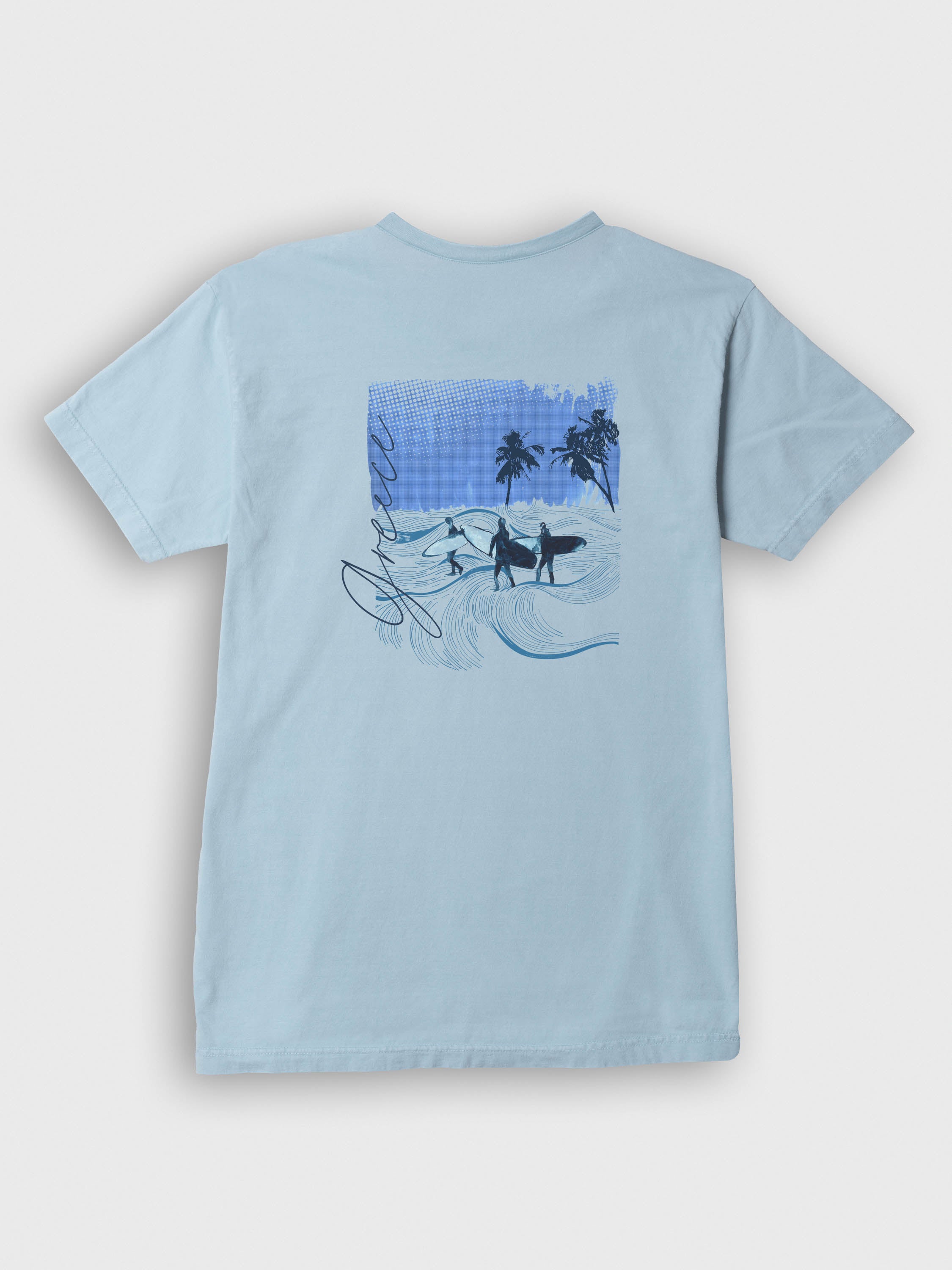 Μπλε Τροπική Surf Σκηνή - Μπλούζες Πετροπλυμένες