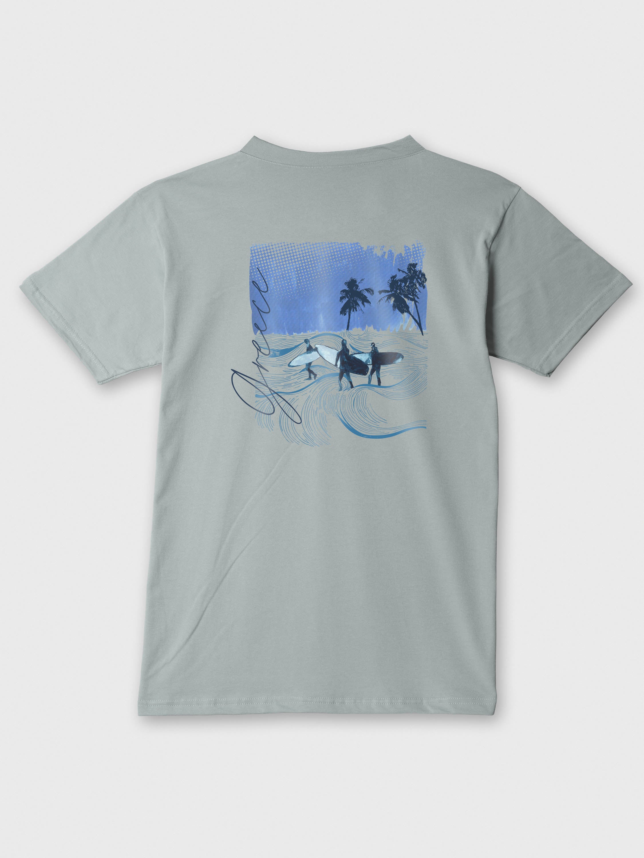 Blue Tropical Surf Scene - T-Shirts