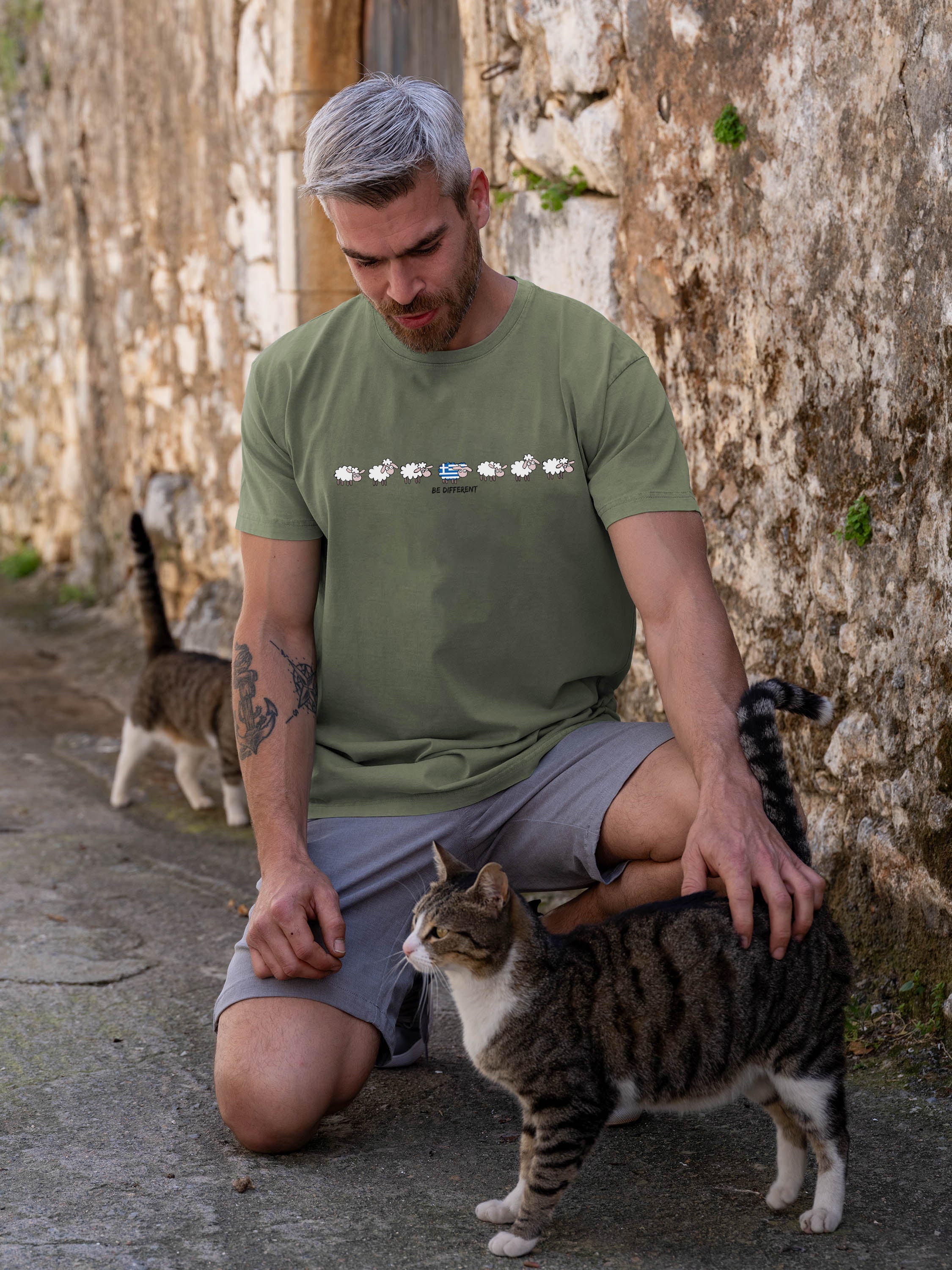 Αστείο Σχέδιο Πρόβατα σε Σειρά - Μπλούζες Πετροπλυμένες