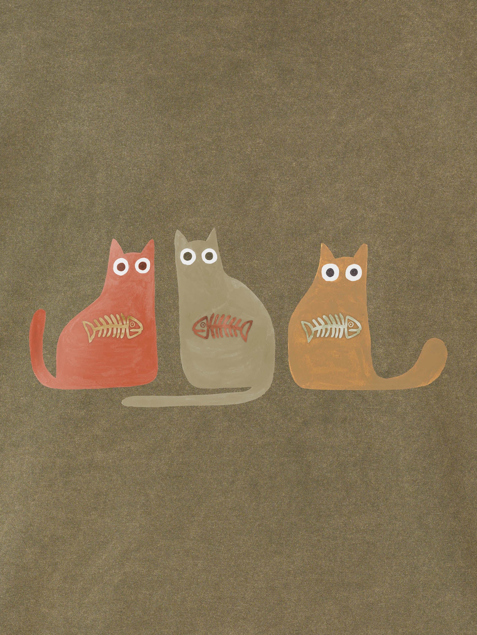 Σχέδιο Τριάδα “Fish Bones” Χαρακτήρες - Μπλούζες Πετροπλυμένες