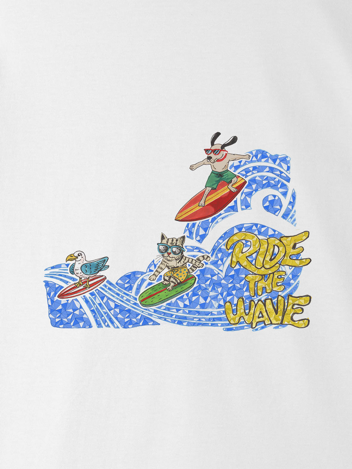 Ride the Wave Surf Animals - T-Shirts