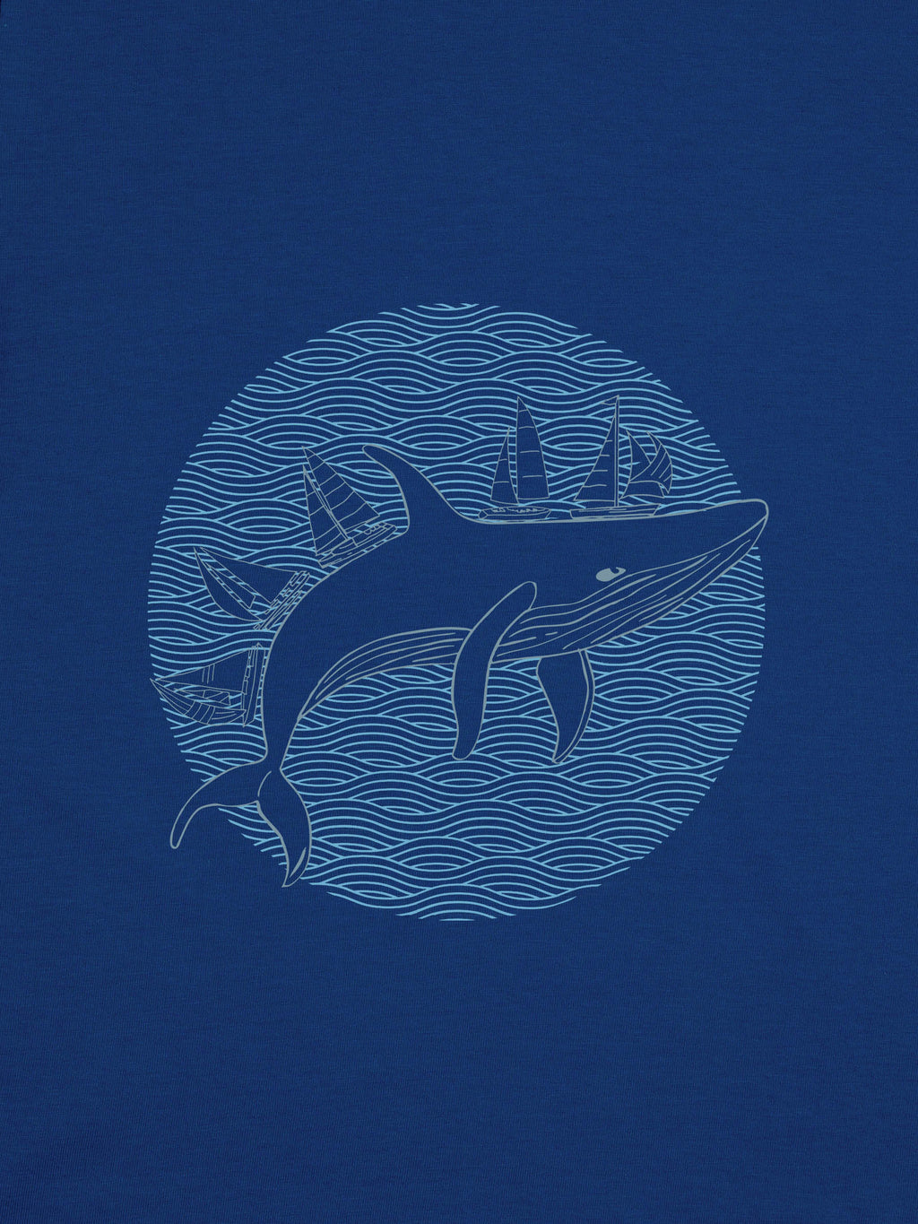 Whale & Sailboats Stencil - T-Shirts