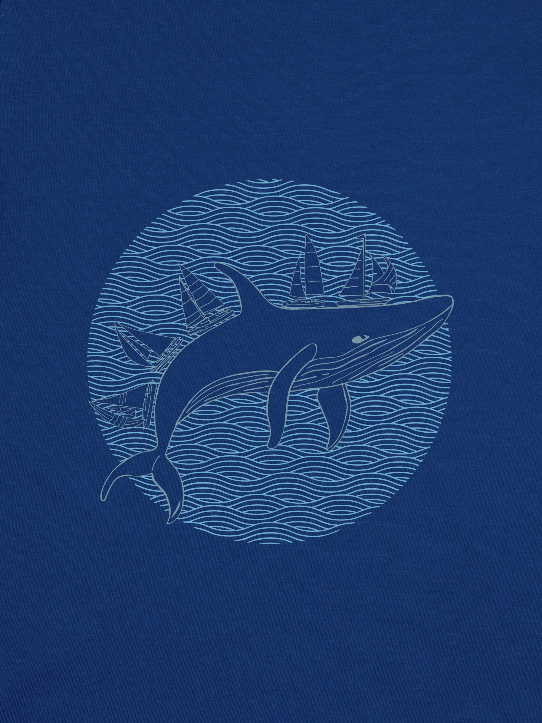 Σχέδιο Φάλαινας με Ιστιοπλοϊκά (Stencil) - Μπλούζες