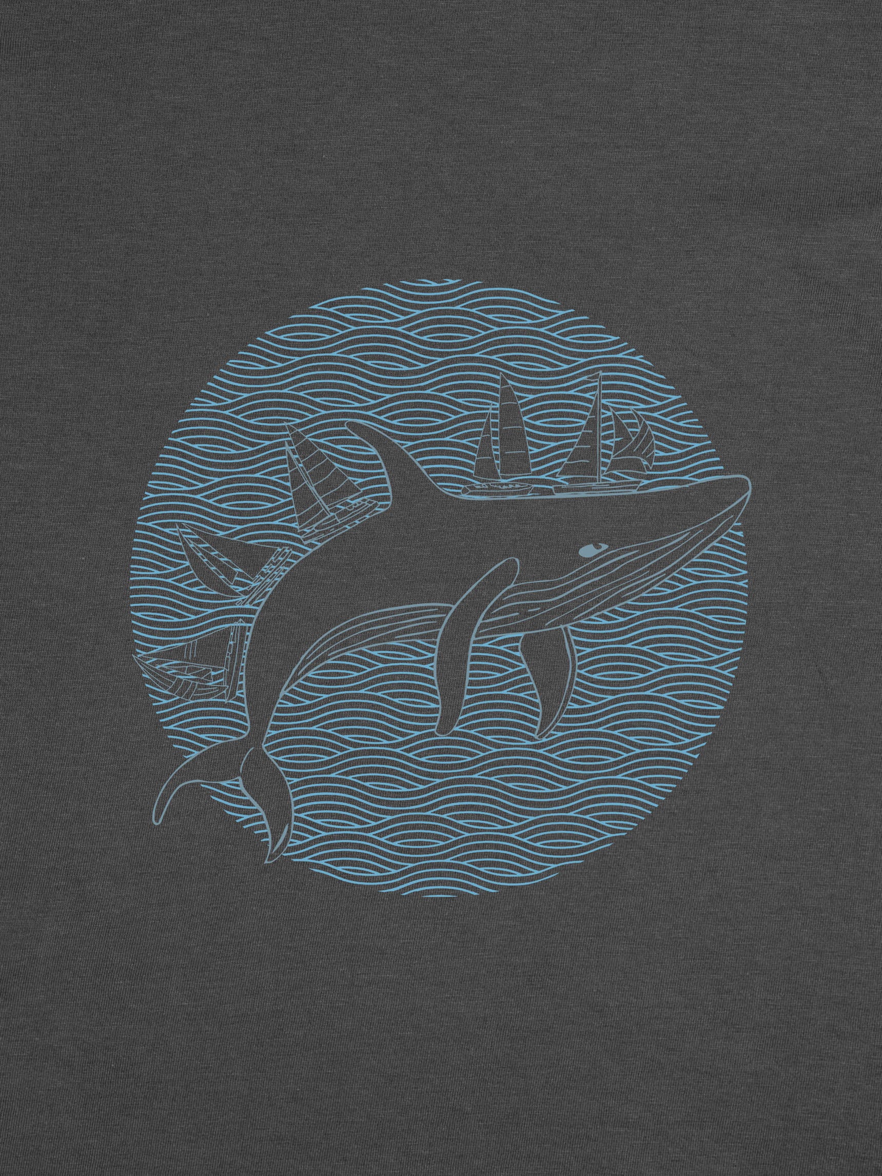 Σχέδιο Φάλαινας με Ιστιοπλοϊκά (Stencil) - Μπλούζες