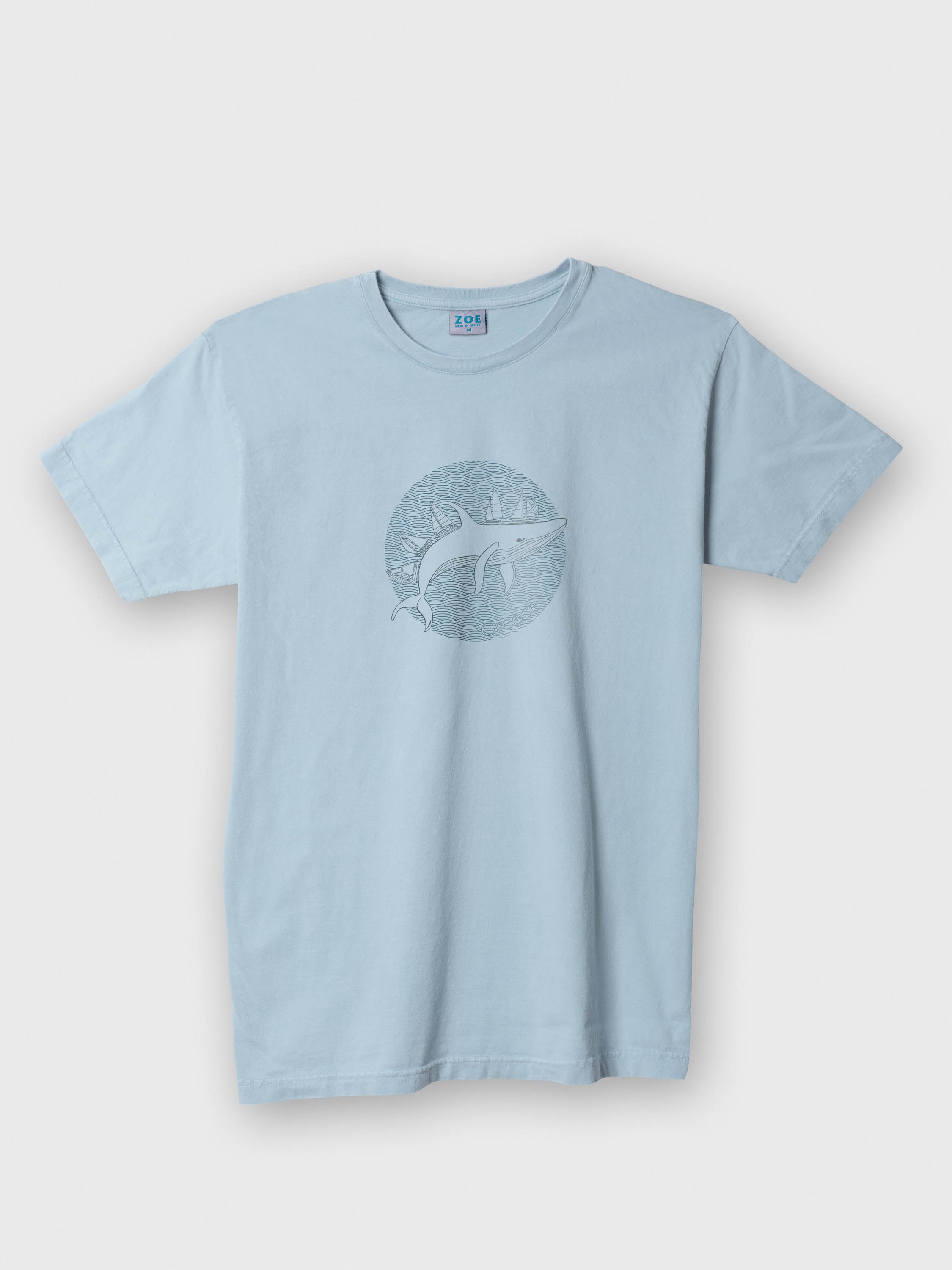 Vintage Ναυτικό Σχέδιο Φάλαινας Σιλουέτα - Μπλούζες Πετροπλυμένες