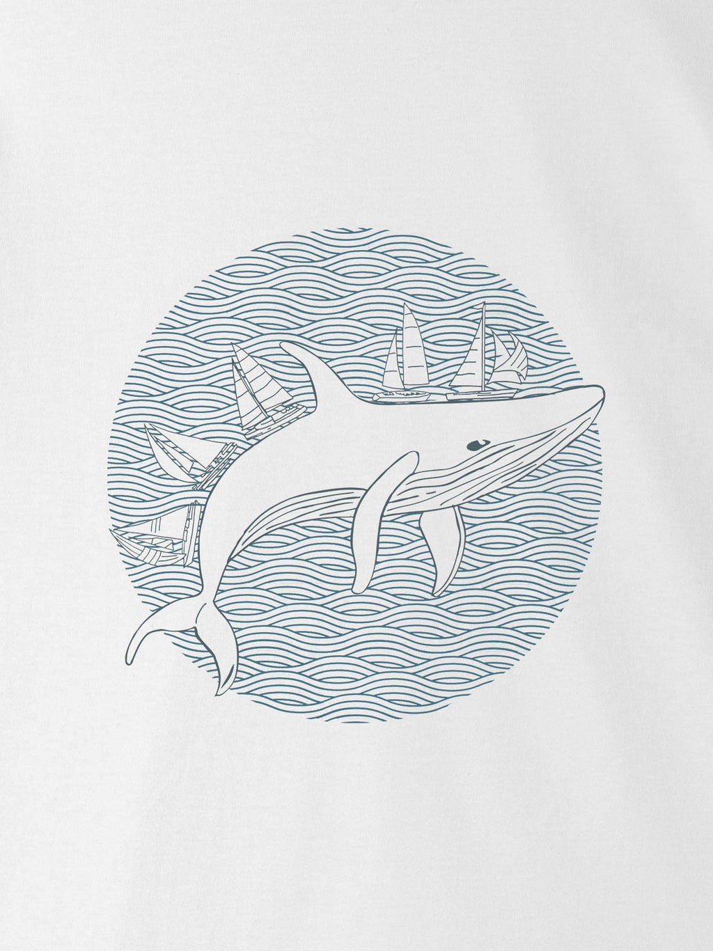 Whale & Sailboats Stencil - T-Shirts