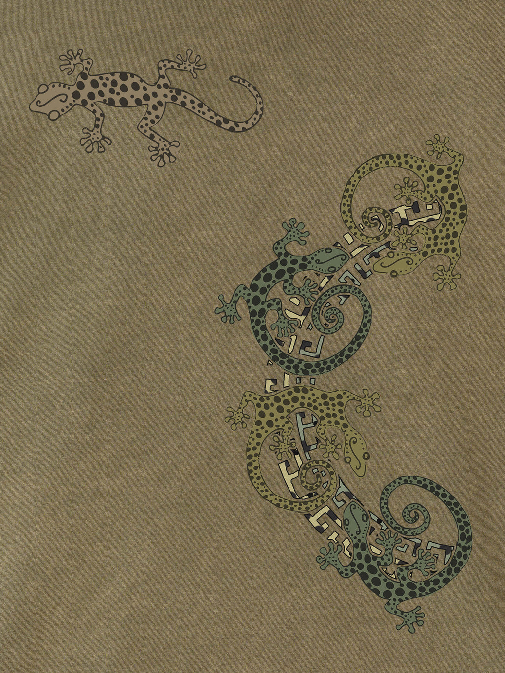 Gecko Tribal Collage - Stonewashed T-Shirts