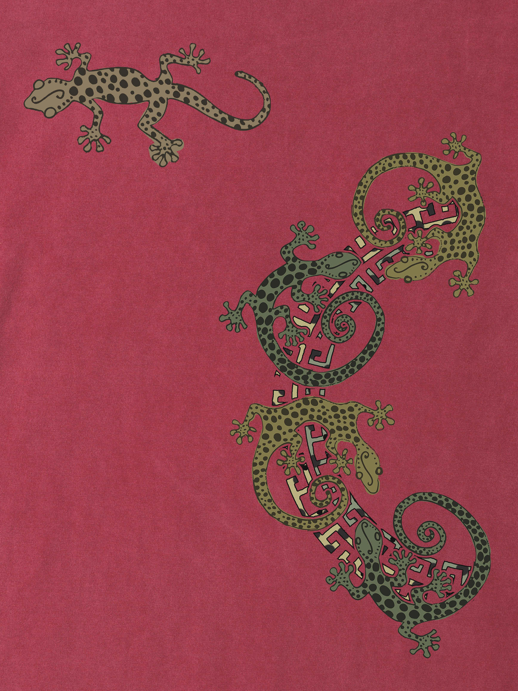 Tribal Κολάζ Σχέδιο Σαύρα - Μπλούζες Πετροπλυμένες