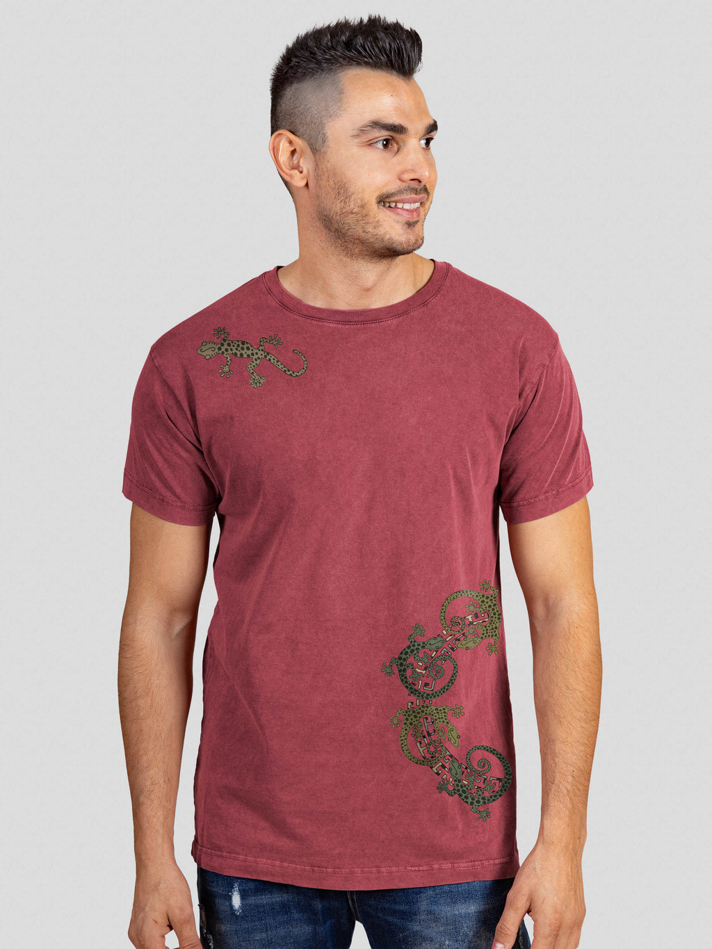 Gecko Tribal Collage - Stonewashed T-Shirts