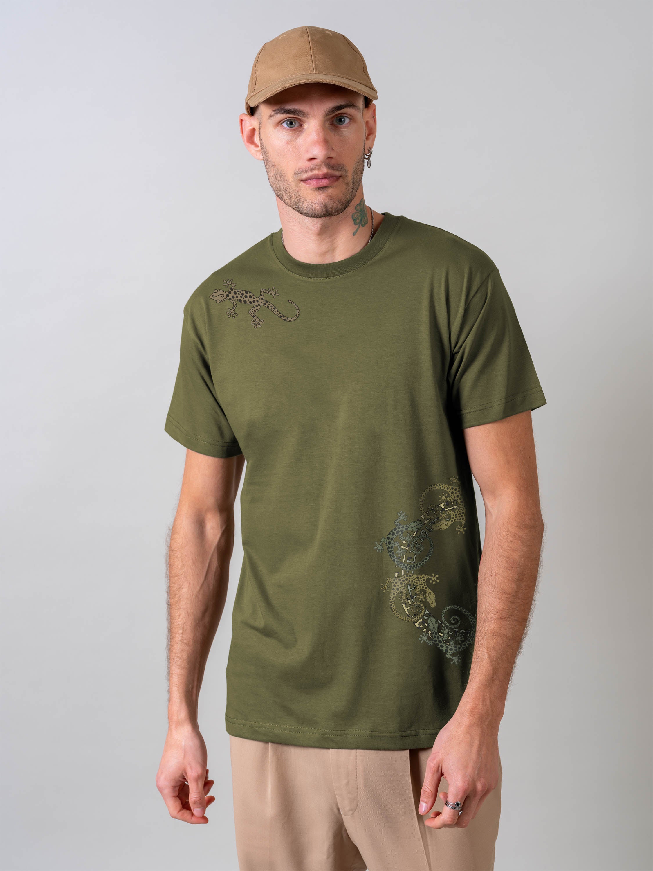 Gecko Tribal Collage - T-Shirts