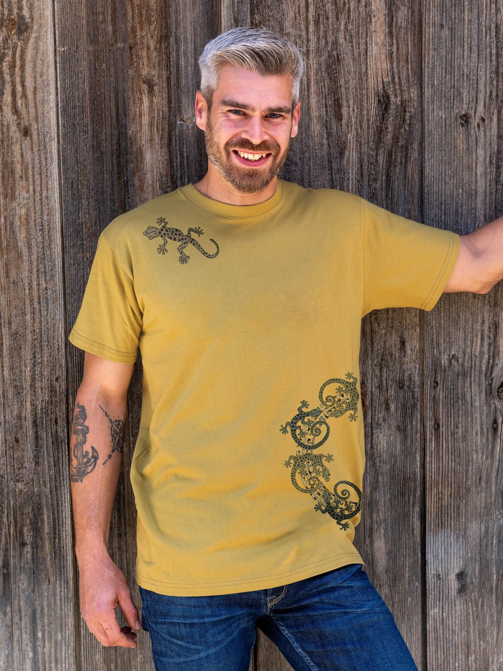 Gecko Tribal Collage - T-Shirts