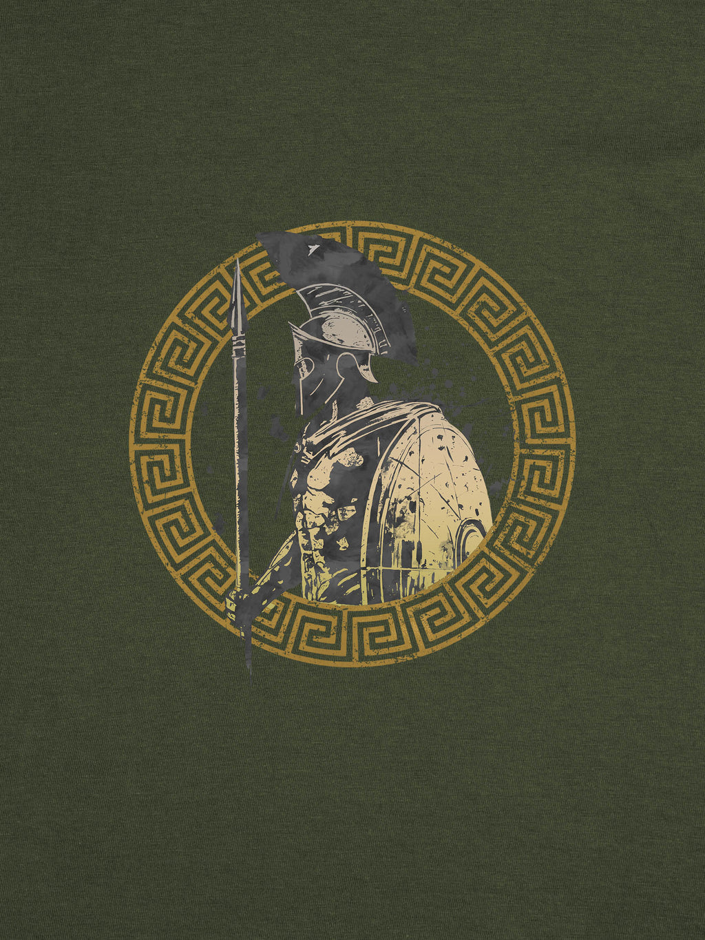 Spartan Helmet Greek Key Emblem - T-Shirts