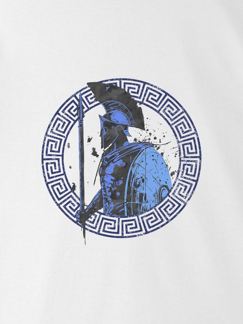 Spartan Helmet Greek Key Emblem - T-Shirts