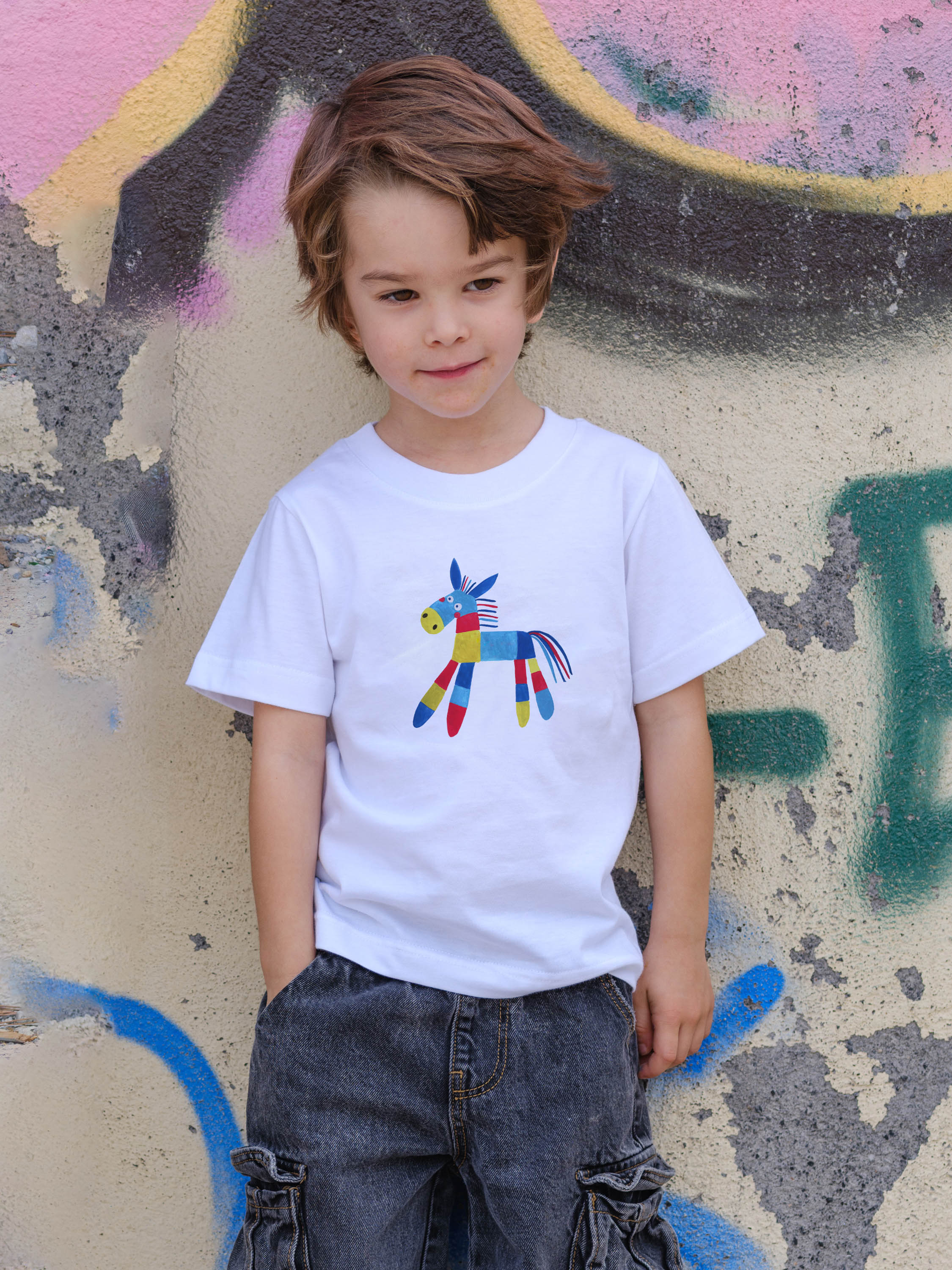 Πολύχρωμος Γάιδαρος “I Love Greece” - Μπλούζες