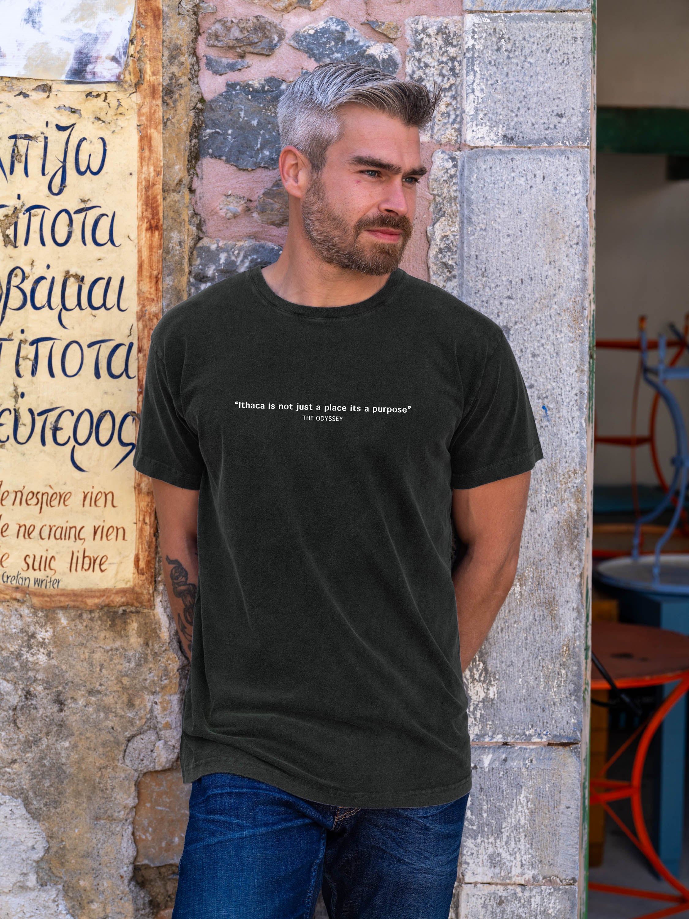 Η Ιθάκη Είναι Σκοπός - Ρητό Οδύσσειας - Μπλούζες Πετροπλυμένες