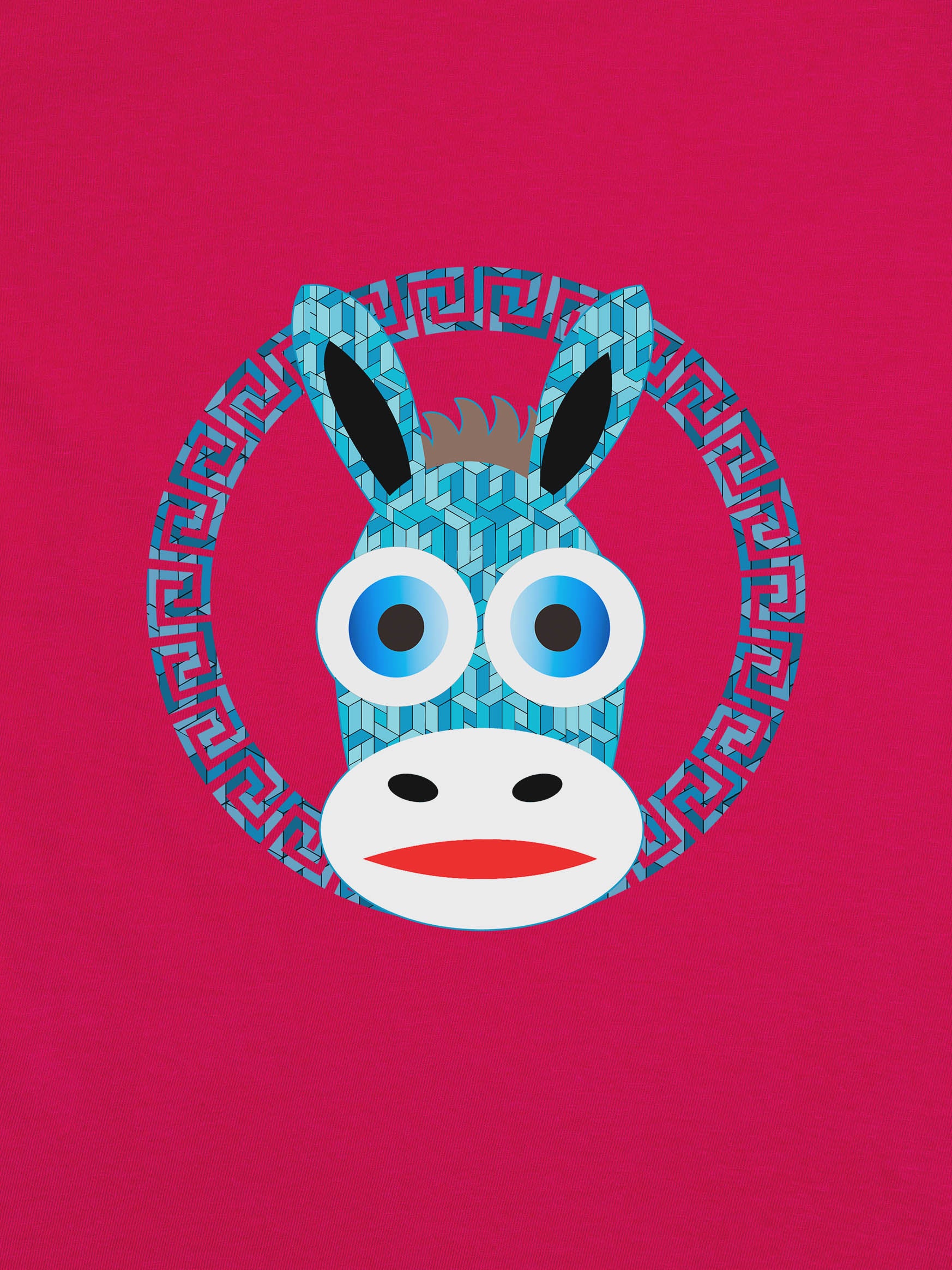 Pink Donkey Face with Bow - T-Shirts