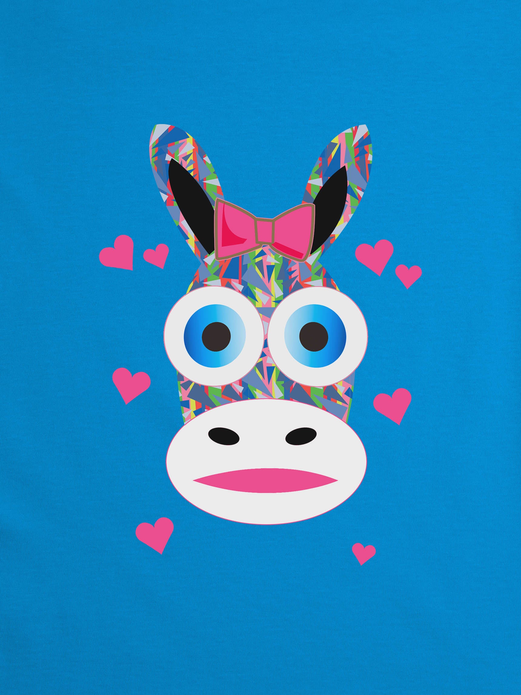 Pink Donkey Face with Bow - T-Shirts