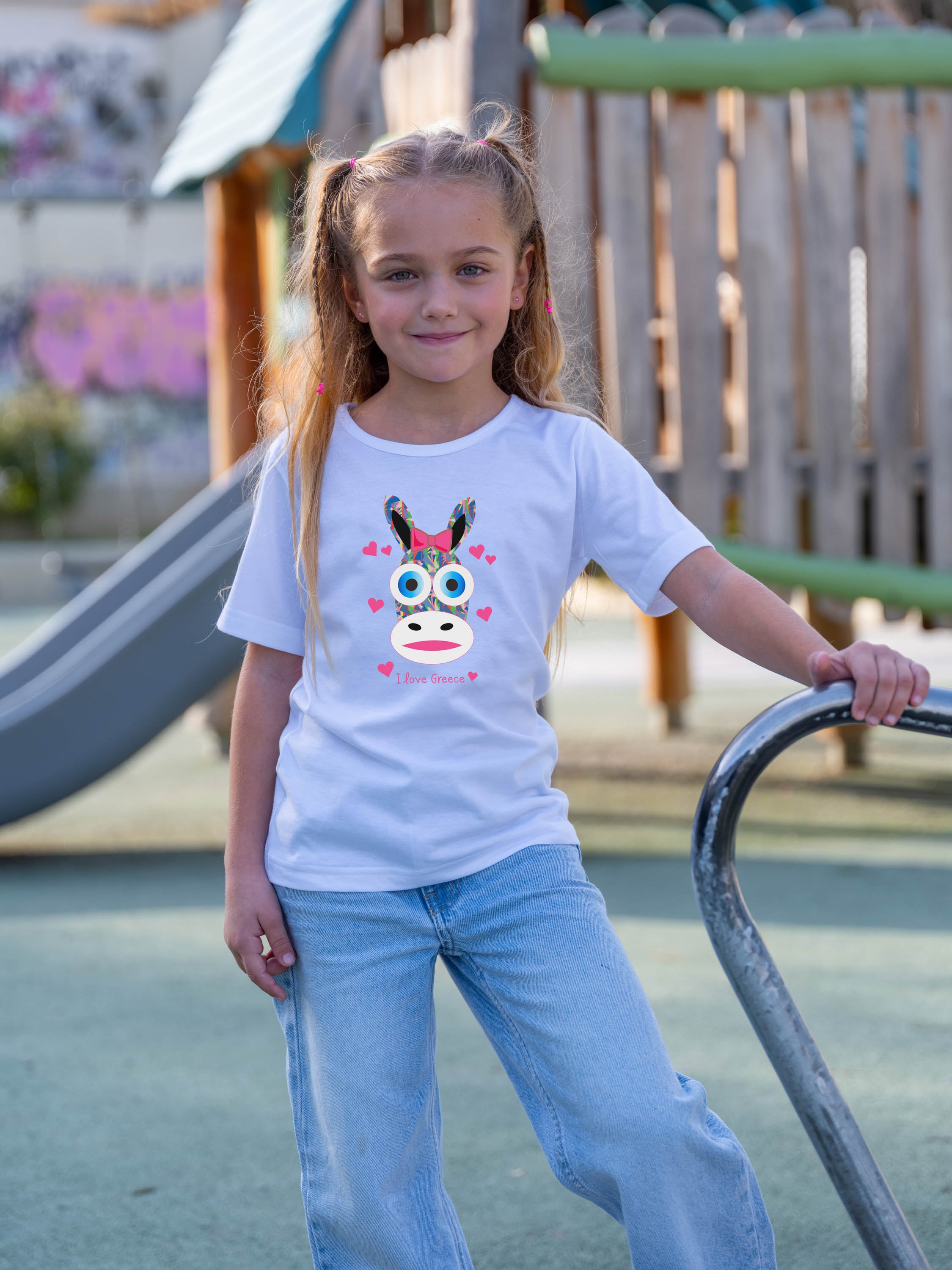 Pink Donkey Face with Bow - T-Shirts