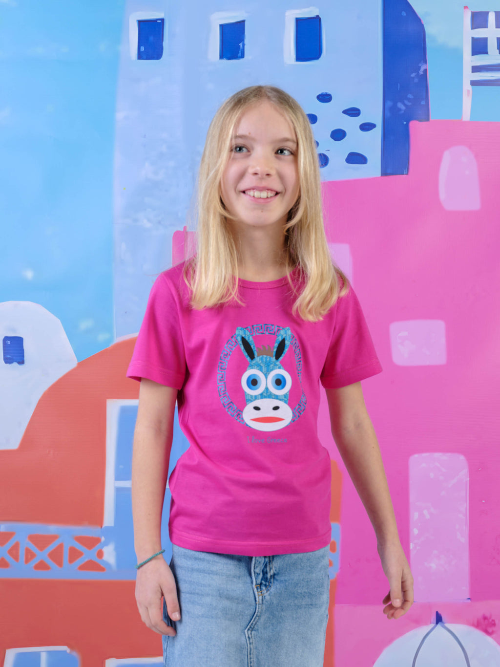 Pink Donkey Face with Bow - T-Shirts