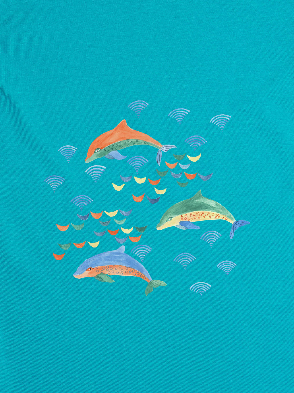 Watercolor Dolphins & Ocean Waves - T-Shirts