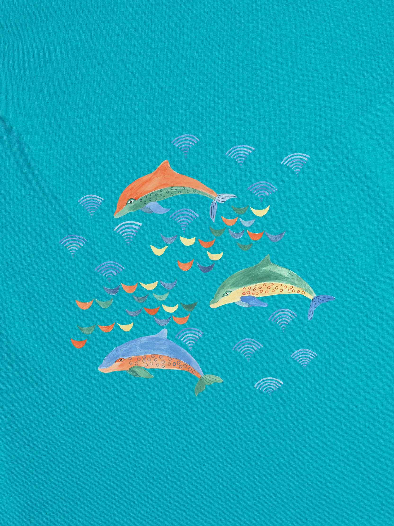 Watercolor Dolphins & Ocean Waves - T-Shirts