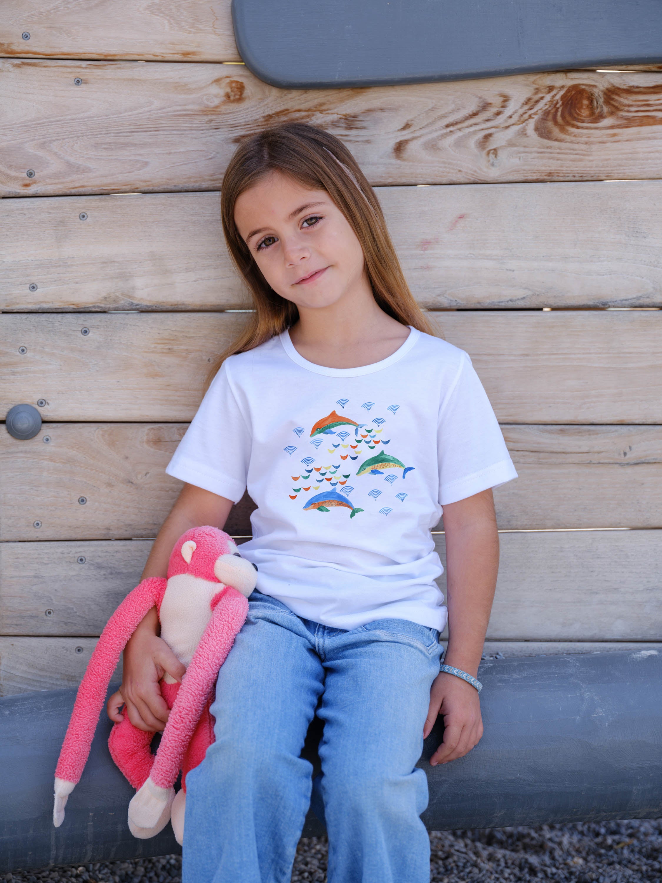 Watercolor Dolphins & Ocean Waves - T-Shirts