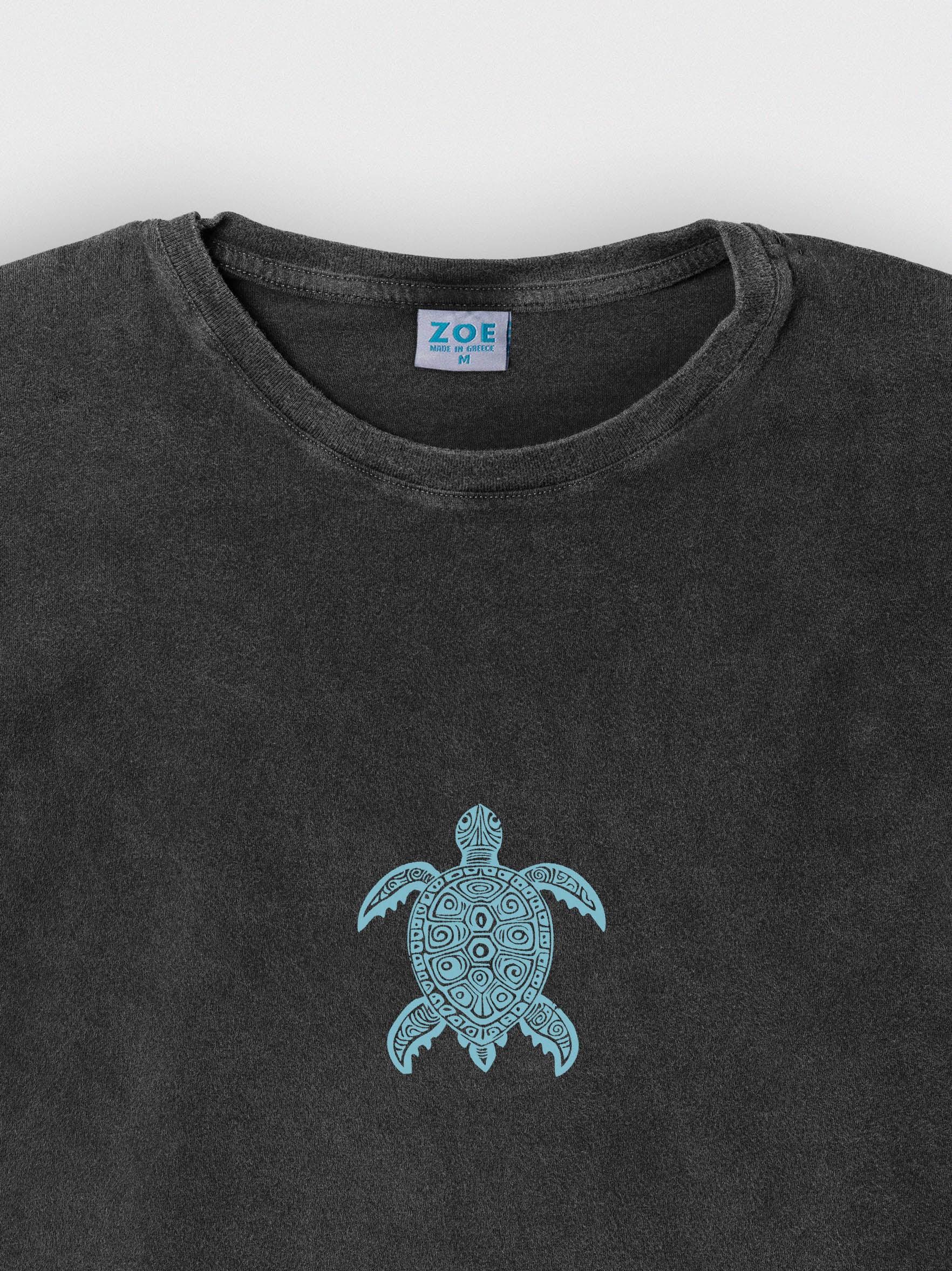 Καλλιτεχνικό Μωσαϊκό με Θαλάσσια Χελώνα - Μπλούζες Πετροπλυμένες