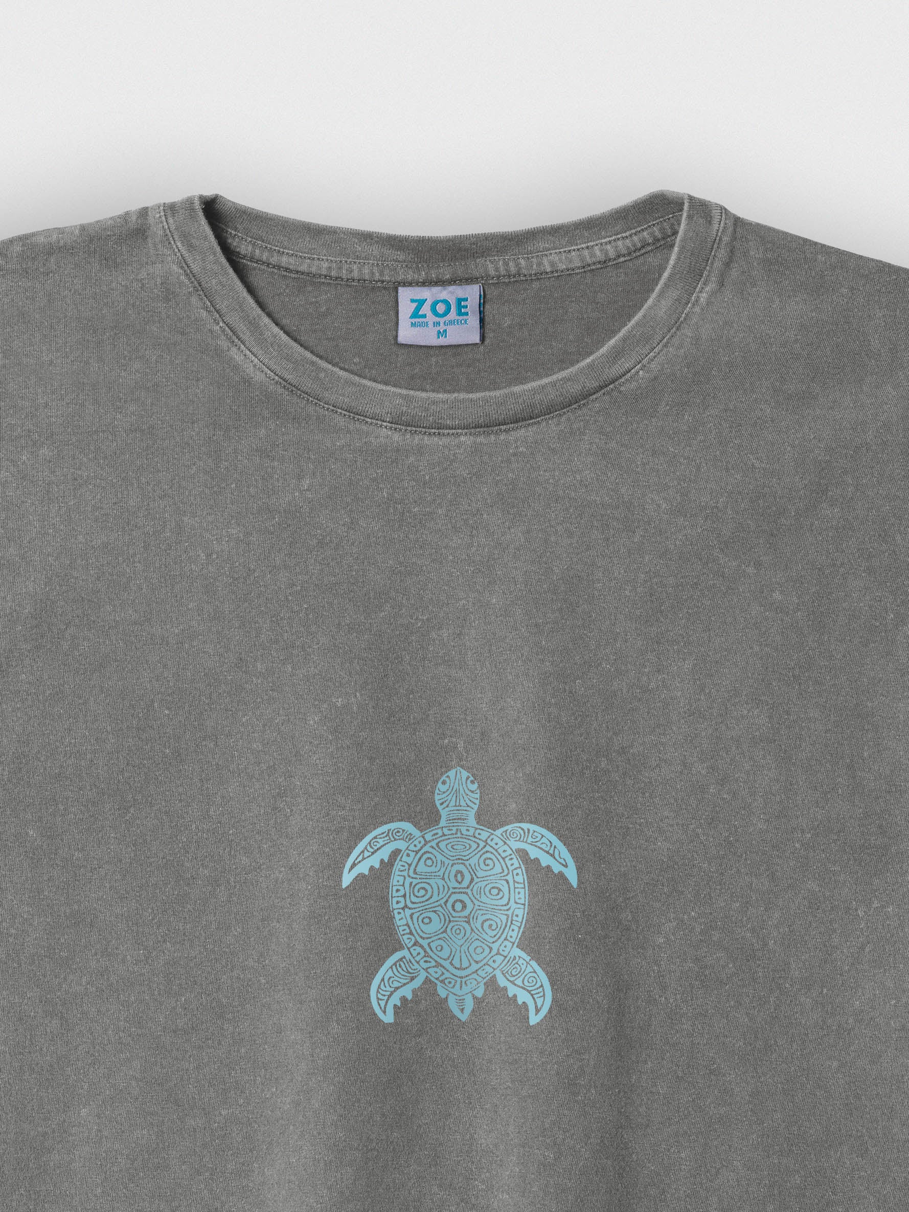 Καλλιτεχνικό Μωσαϊκό με Θαλάσσια Χελώνα - Μπλούζες Πετροπλυμένες