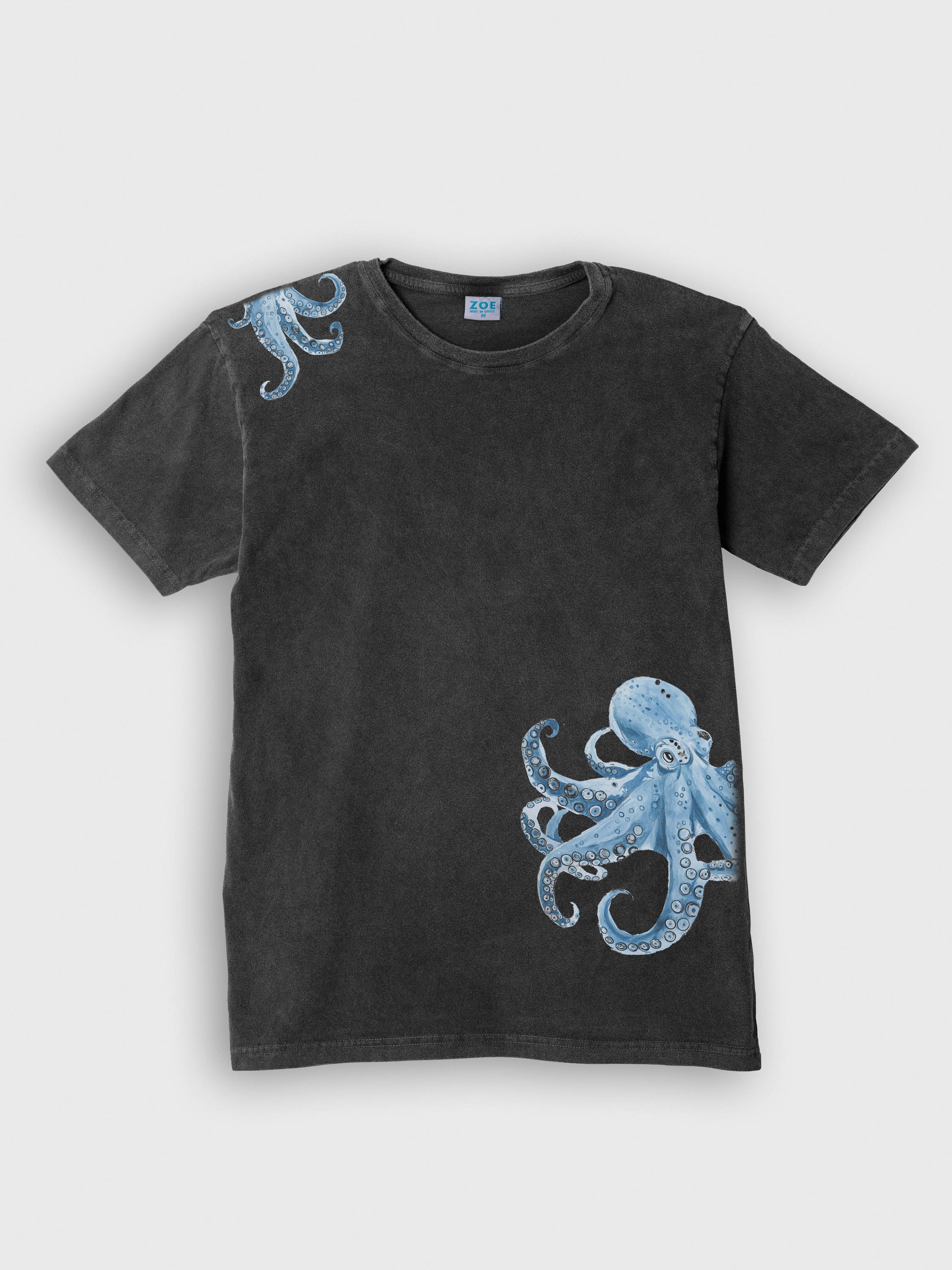 Σχέδιο Χταπόδι Sketch / Υδατογραφία - Μπλούζες Πετροπλυμένες