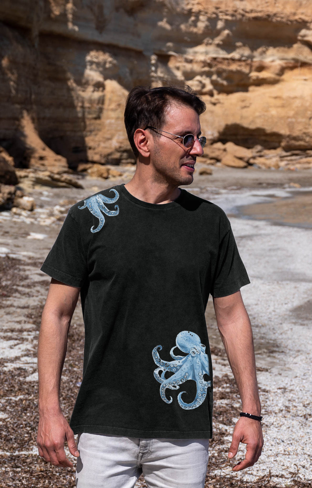 Octopus Sketch Watercolor - Stonewashed T-Shirts
